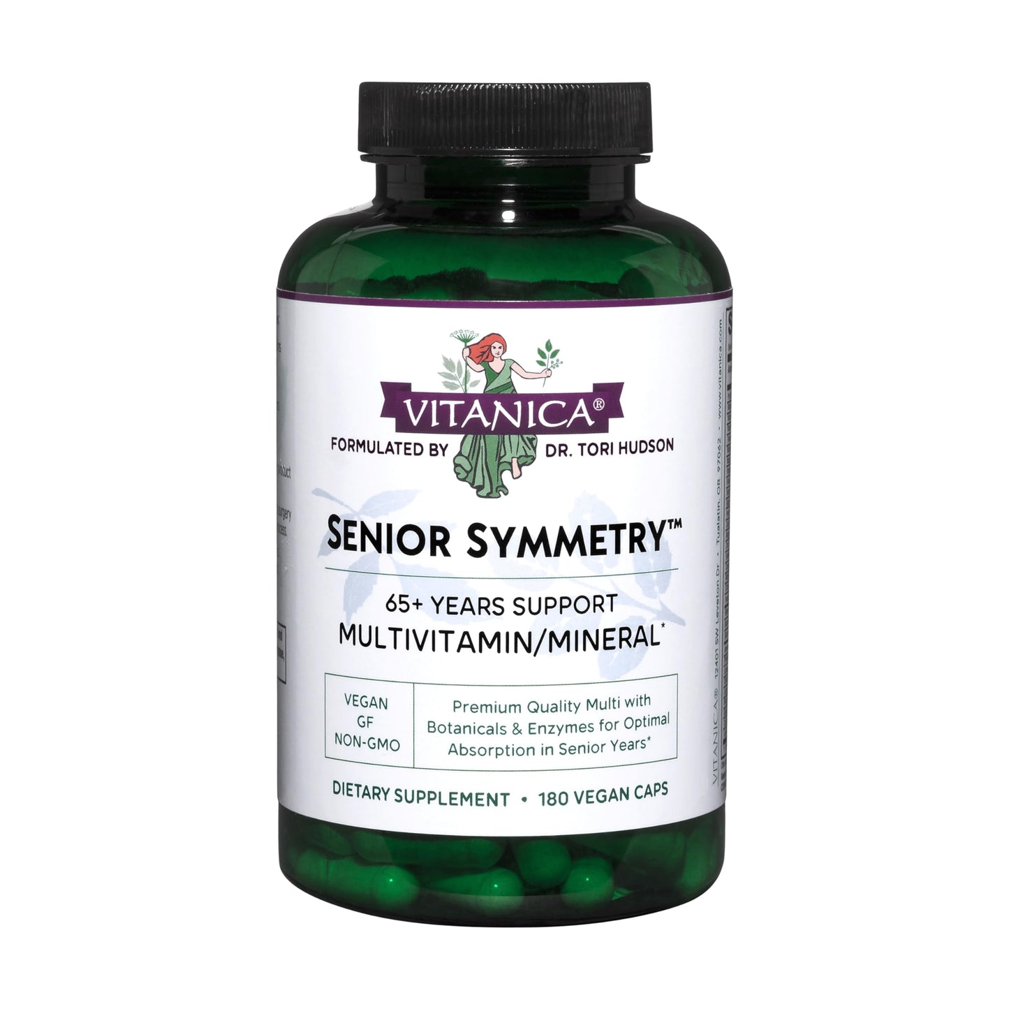 Vitanica Senior Symmetry 65 Years and Up Multivitamins and Minerals, Vegan, 180 Capsules
