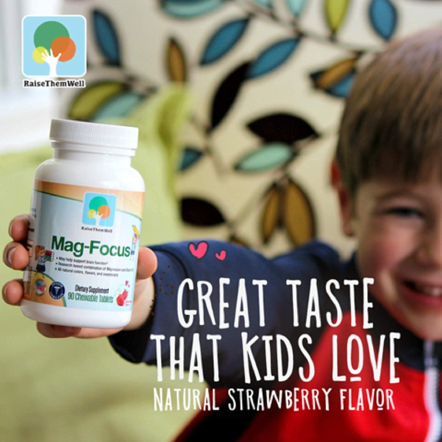 Raise Them Well Magnesium Focus Supplement for Kids Capsule, 90 Count