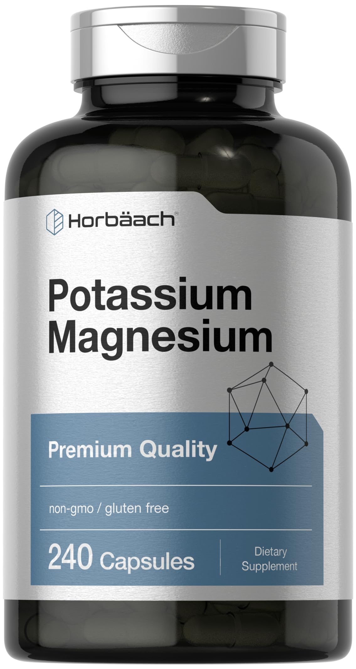 Horbäach Potassium Magnesium Supplement 240 Capsules