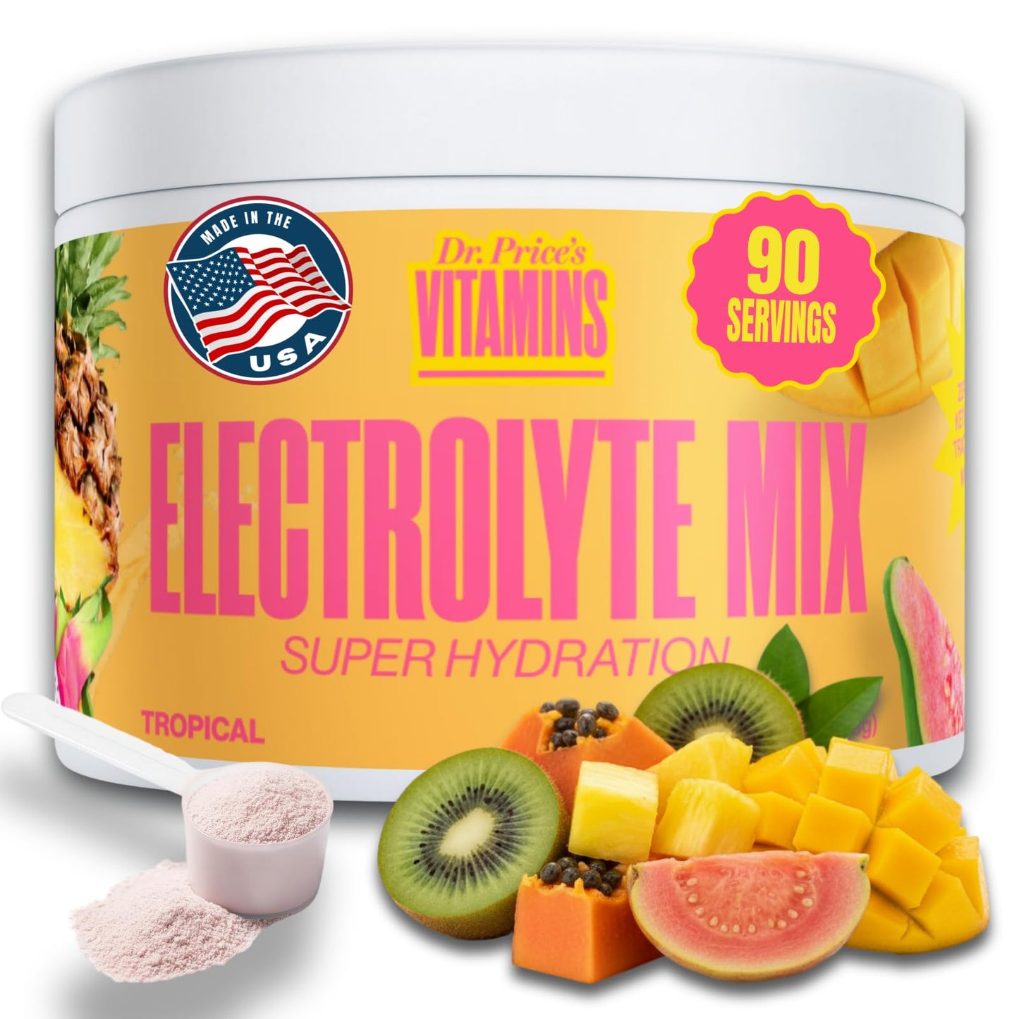 Dr. Price's Vitamins Electrolytes Powder Sugar Free Tropical 8.5