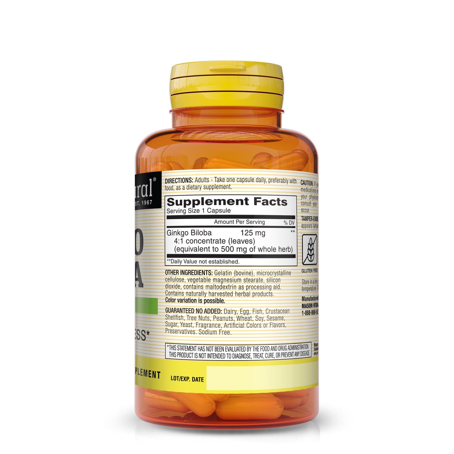 MASON NATURAL Ginkgo Biloba Capsules, 90 Count