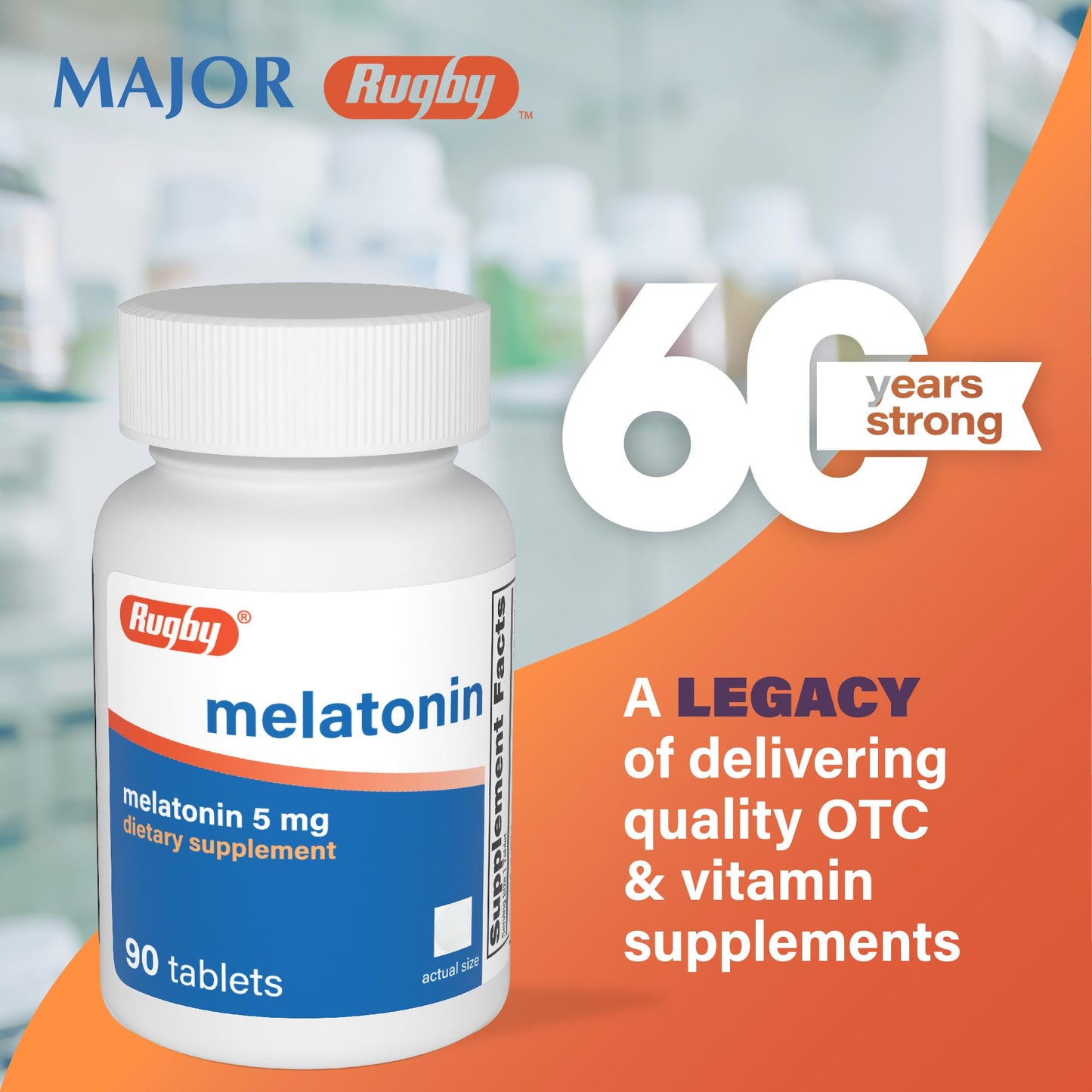 Rugby Laboratories Melatonin 5mg Tablet, 90 Count