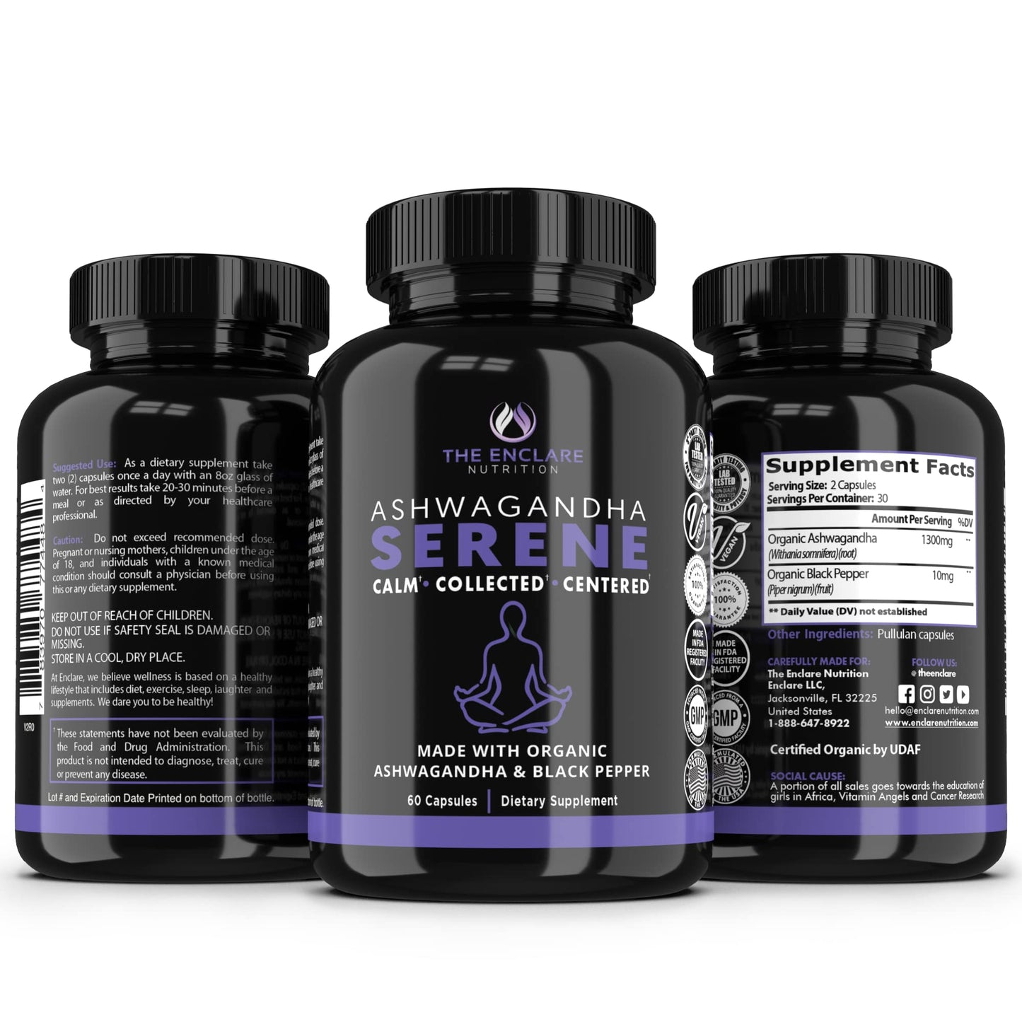 THE ENCLARE NUTRITION Ashwagandha Supplement 60 Capsules