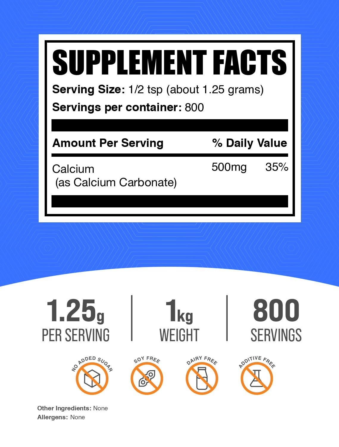 BulkSupplements Calcium Carbonate Powder 35.27 Ounce