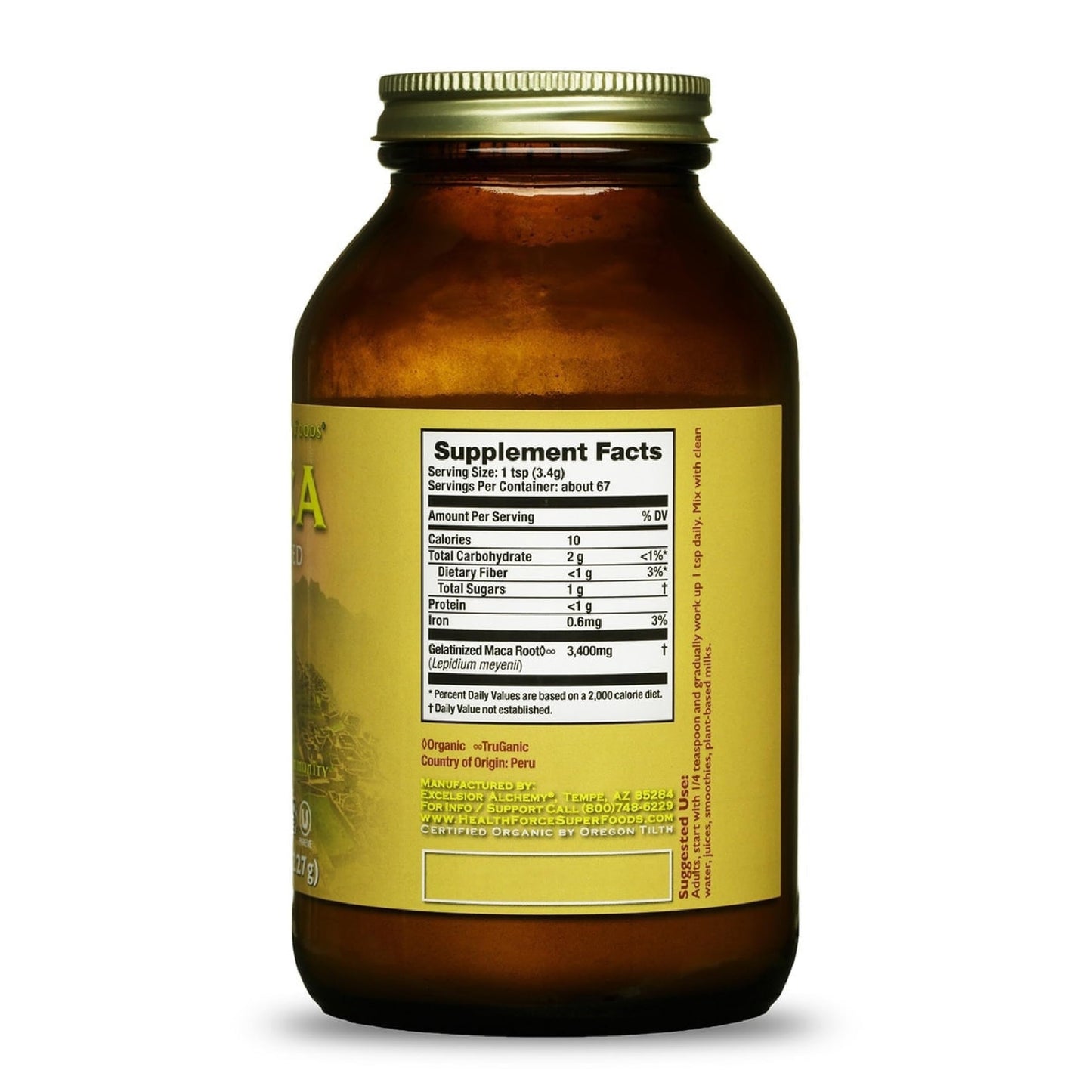 HEALTHFORCE SUPERFOODS Gelatinized Maca Powder, 8 Oz