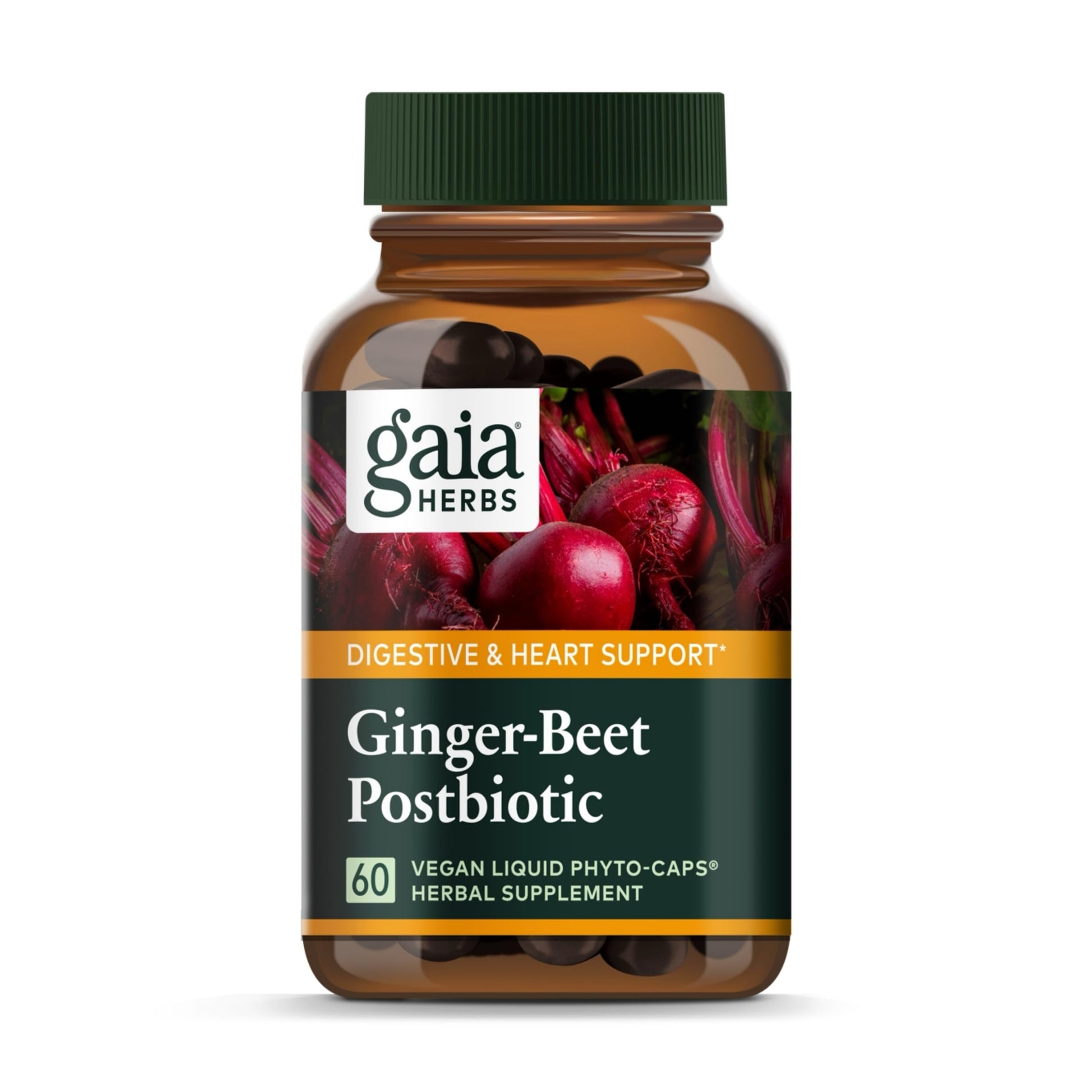 Gaia Herbs Ginger-Beet Postbiotic Capsule 60 Count