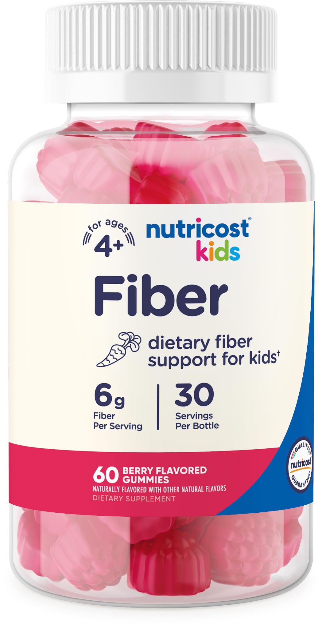 Nutricost Kids Fiber Gummies Berry, 60 Gummies