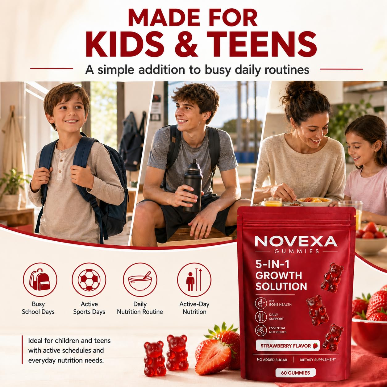 MORTAINE Novexa Growth Gummies 60 Count