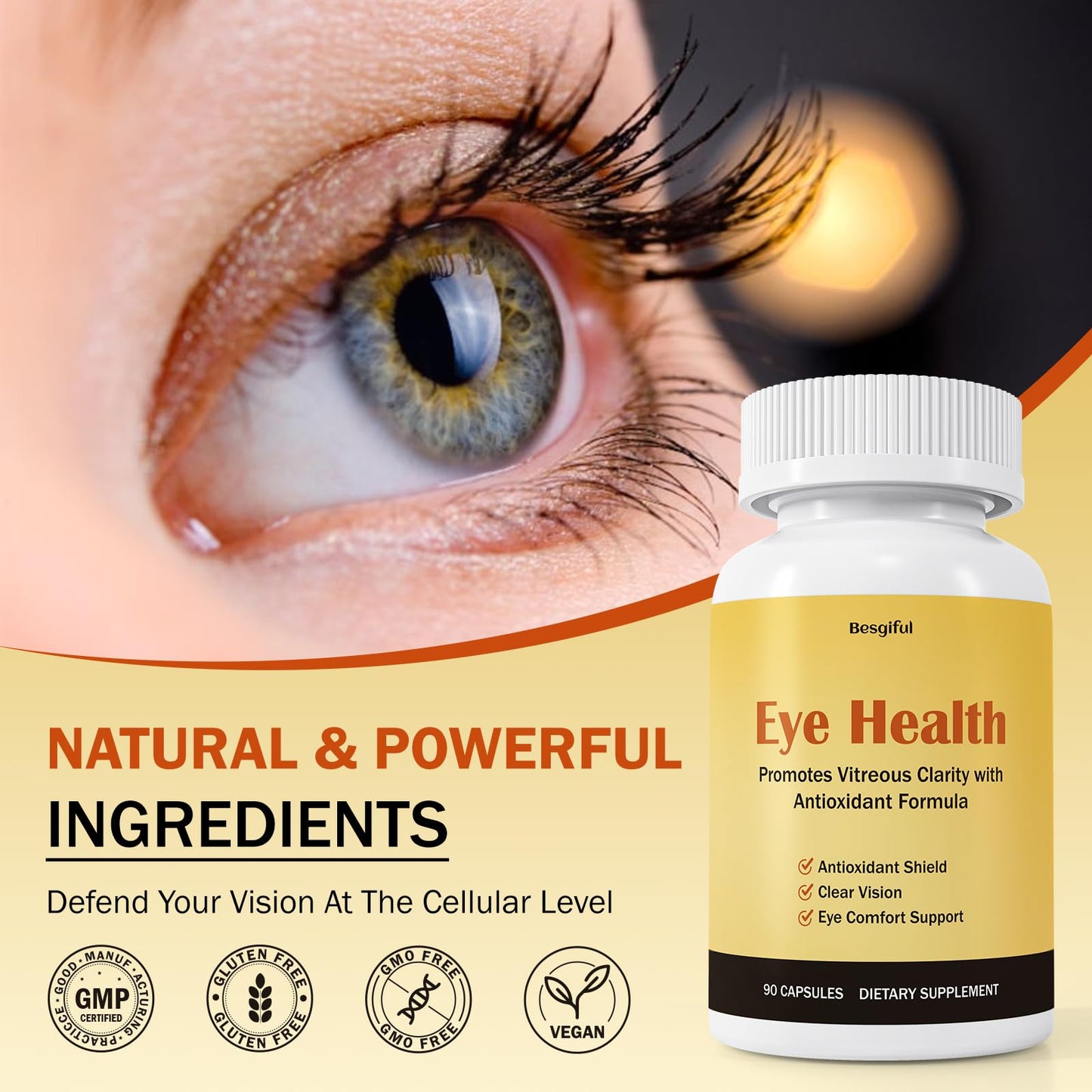 Besgiful Eye Supplement for Vitreous Health Capsules, 90