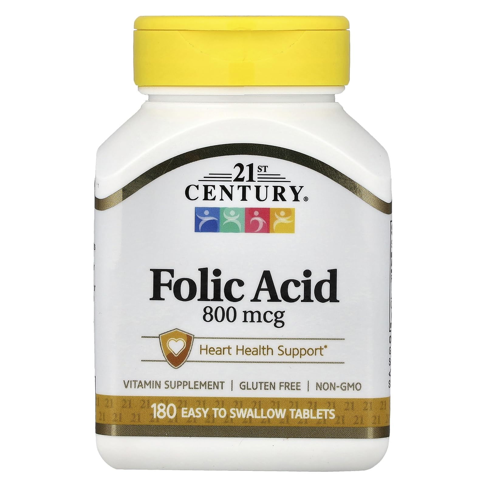 21st Century Folic Acid 800mcg Tablets 180 Count