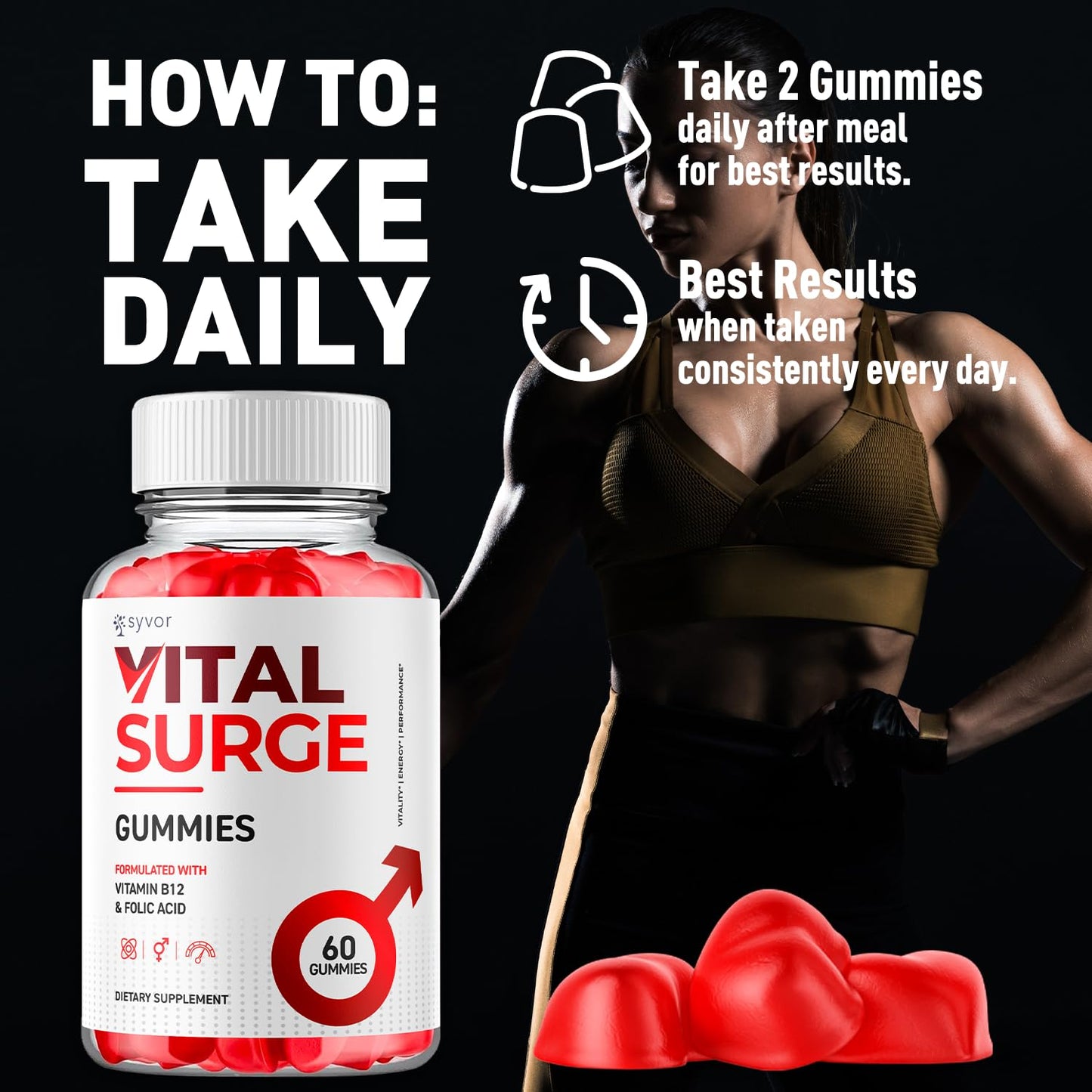 Syvor Vital Surge Detox Gummies, 60 Count