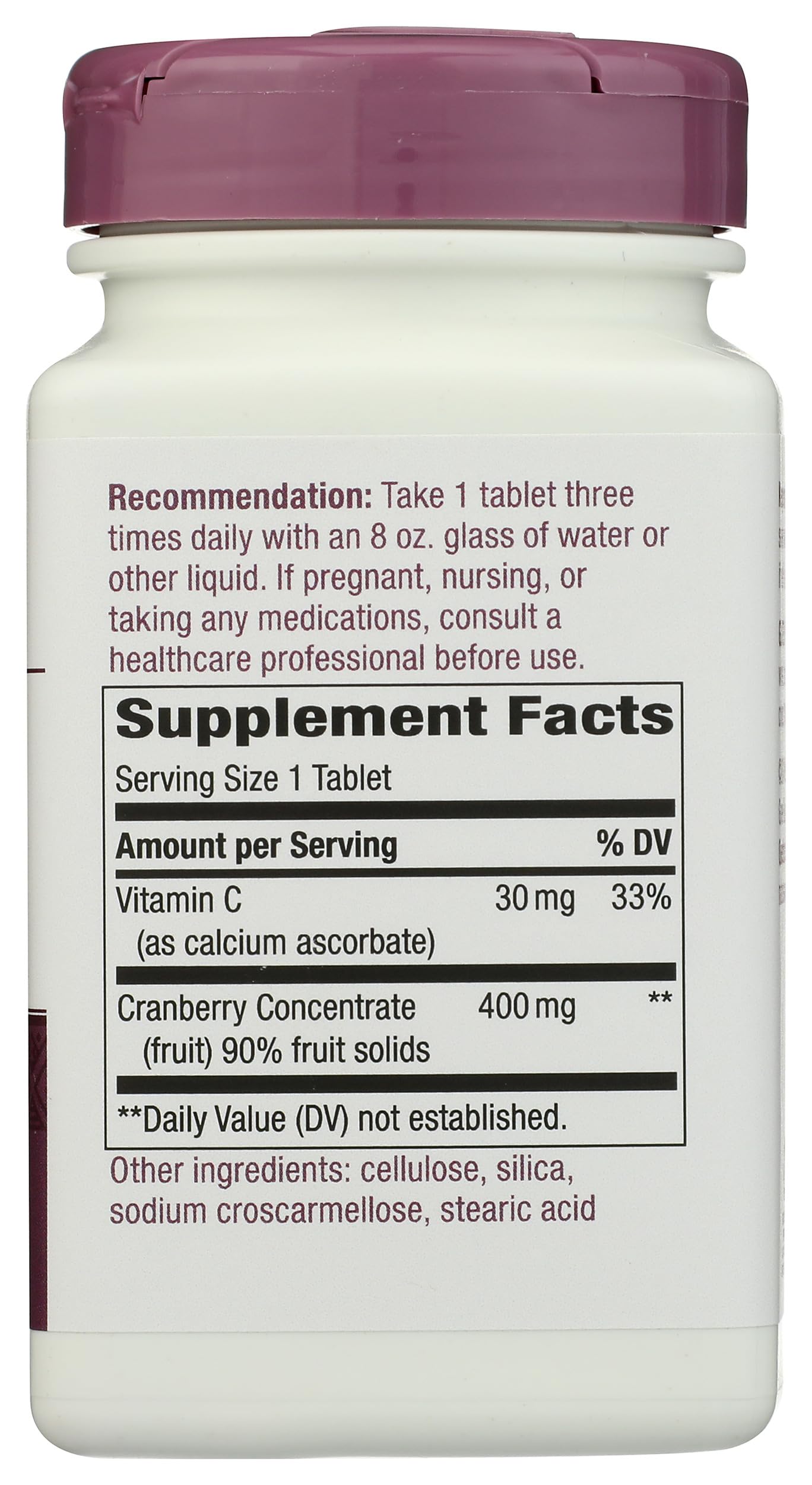 Nature's Way Premium Potency Standardized Cranberry Tablets 120 Count