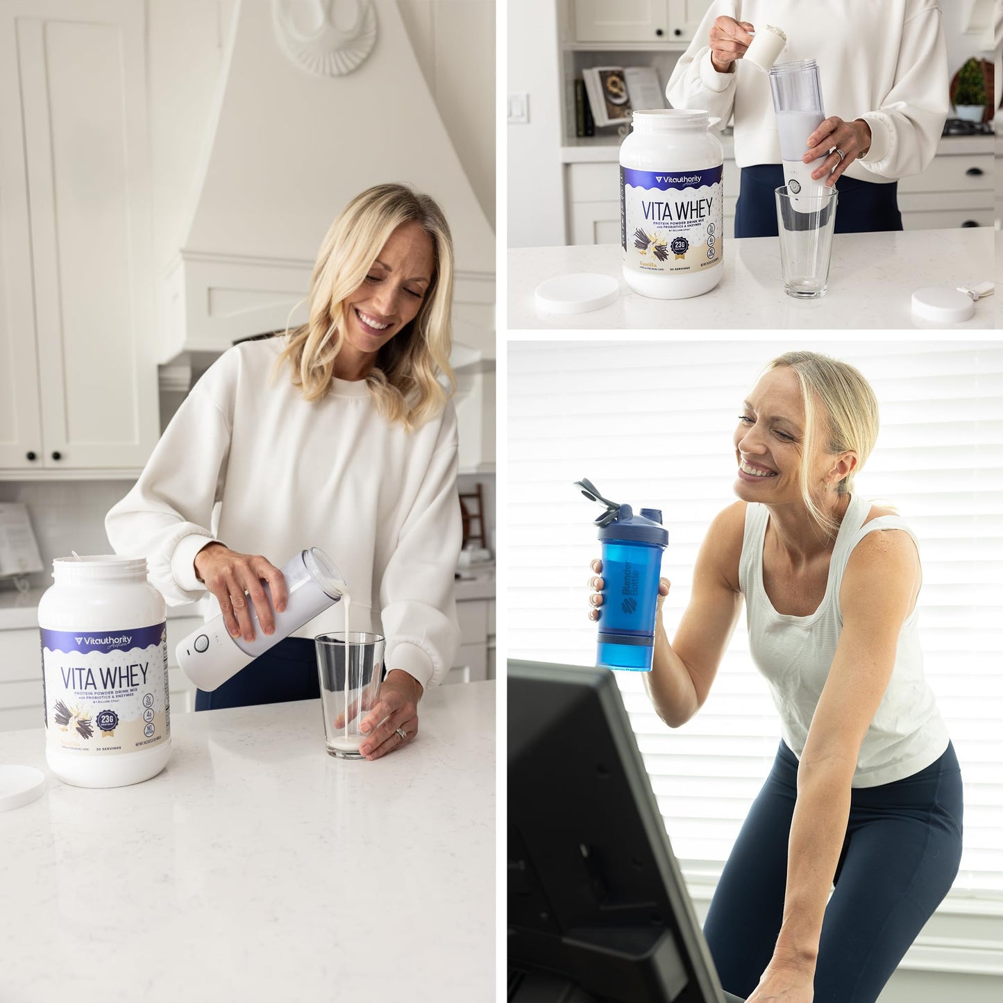 Vitauthority Whey Protein Powder for Women, Whey Isolate with Probiotics & Enzymes, Salted Caramel Flavor, 35.2 oz