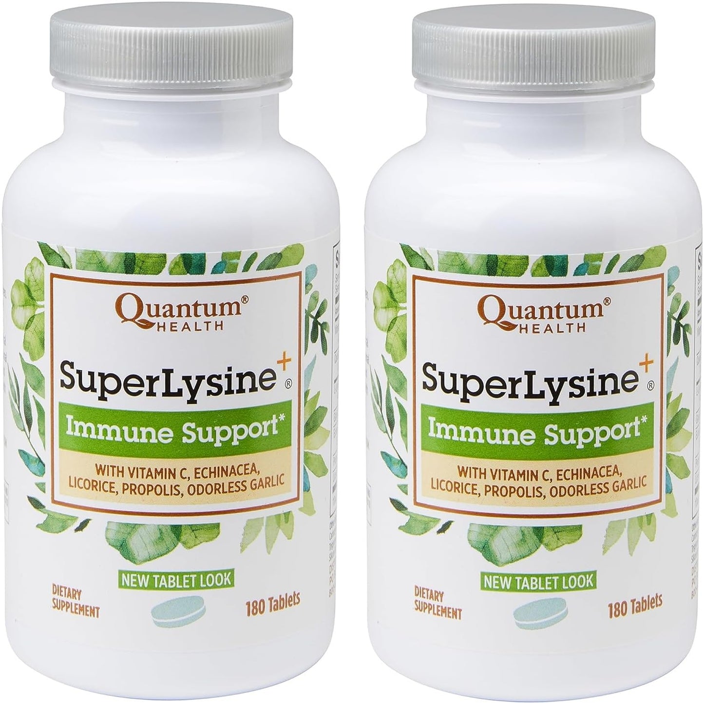 Quantum SuperLysine+ Advanced Formula Immune Support Supplement Lysine 1500 mg, Vitamin C Echinacea Licorice Bee Propolis & Odorless Garlic, 360 Tablets
