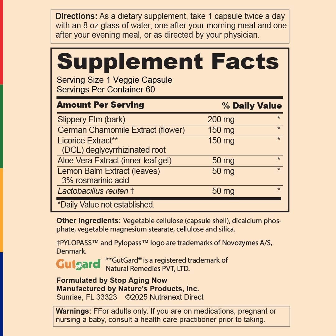Stop Aging Now Acid Relief Supplement Capsule 60 Count