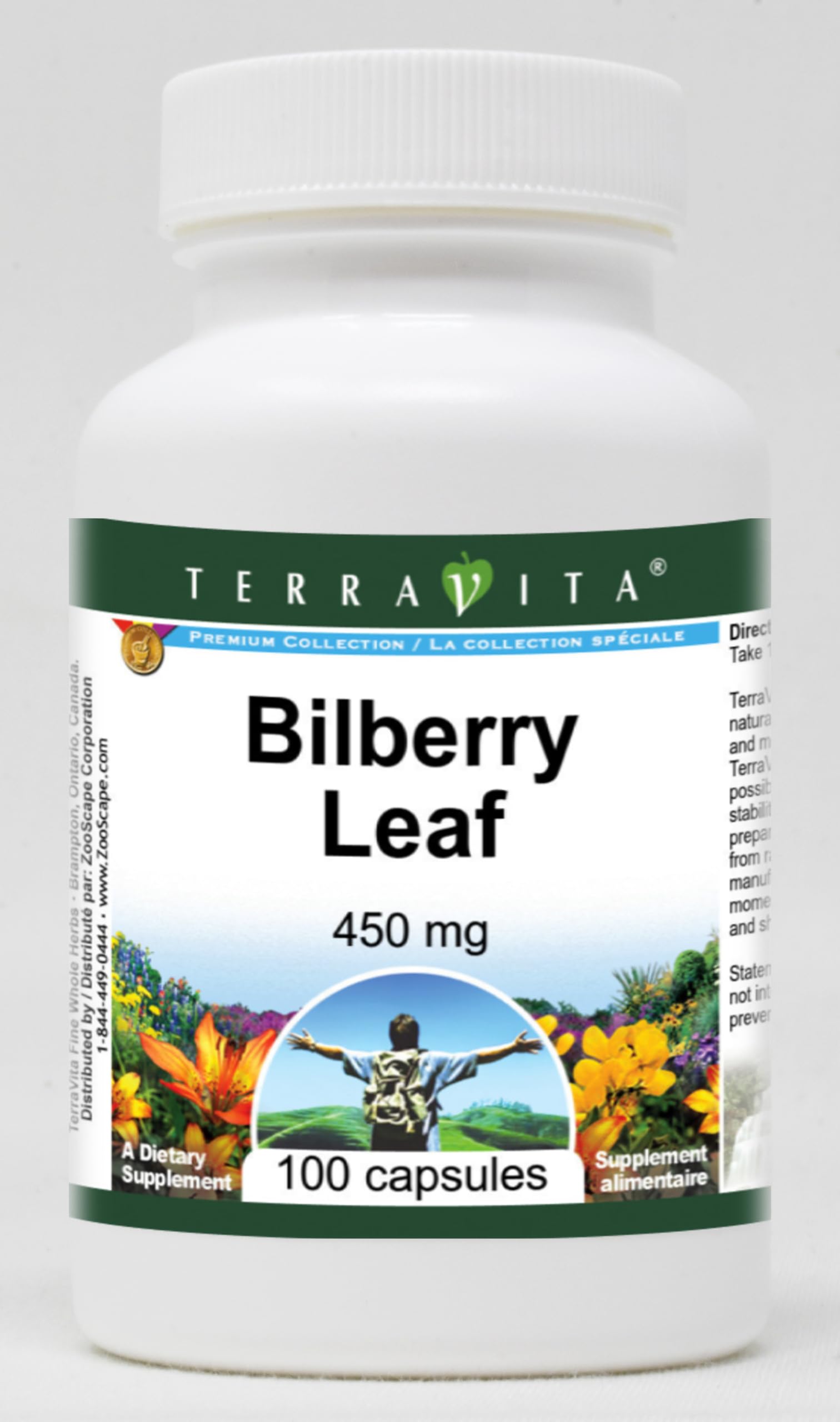 Terravita Bilberry Leaf - 450 mg 300 Capsules