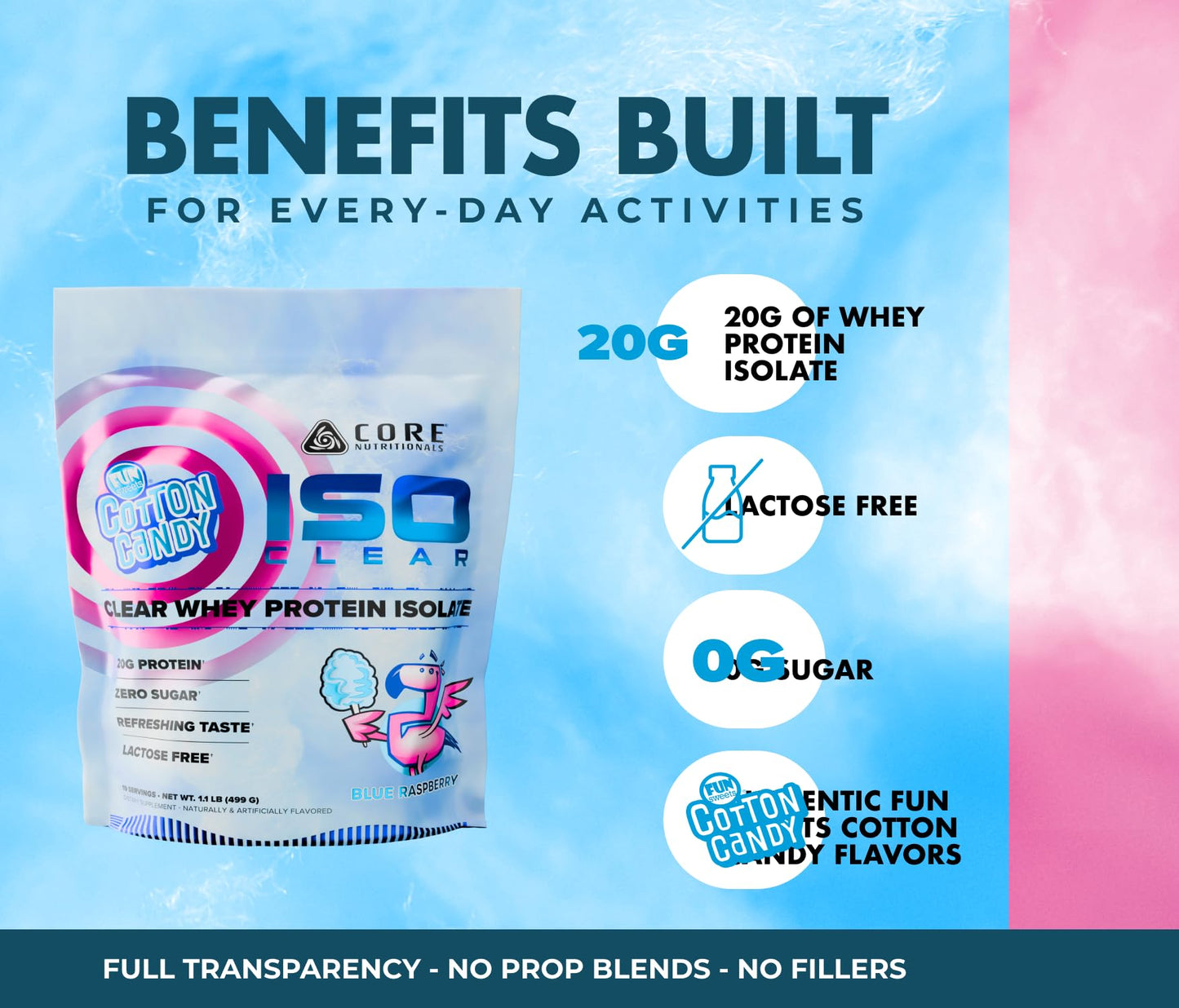 Core Nutritionals Iso Clear Whey Protein Isolate Powder 17.6 oz