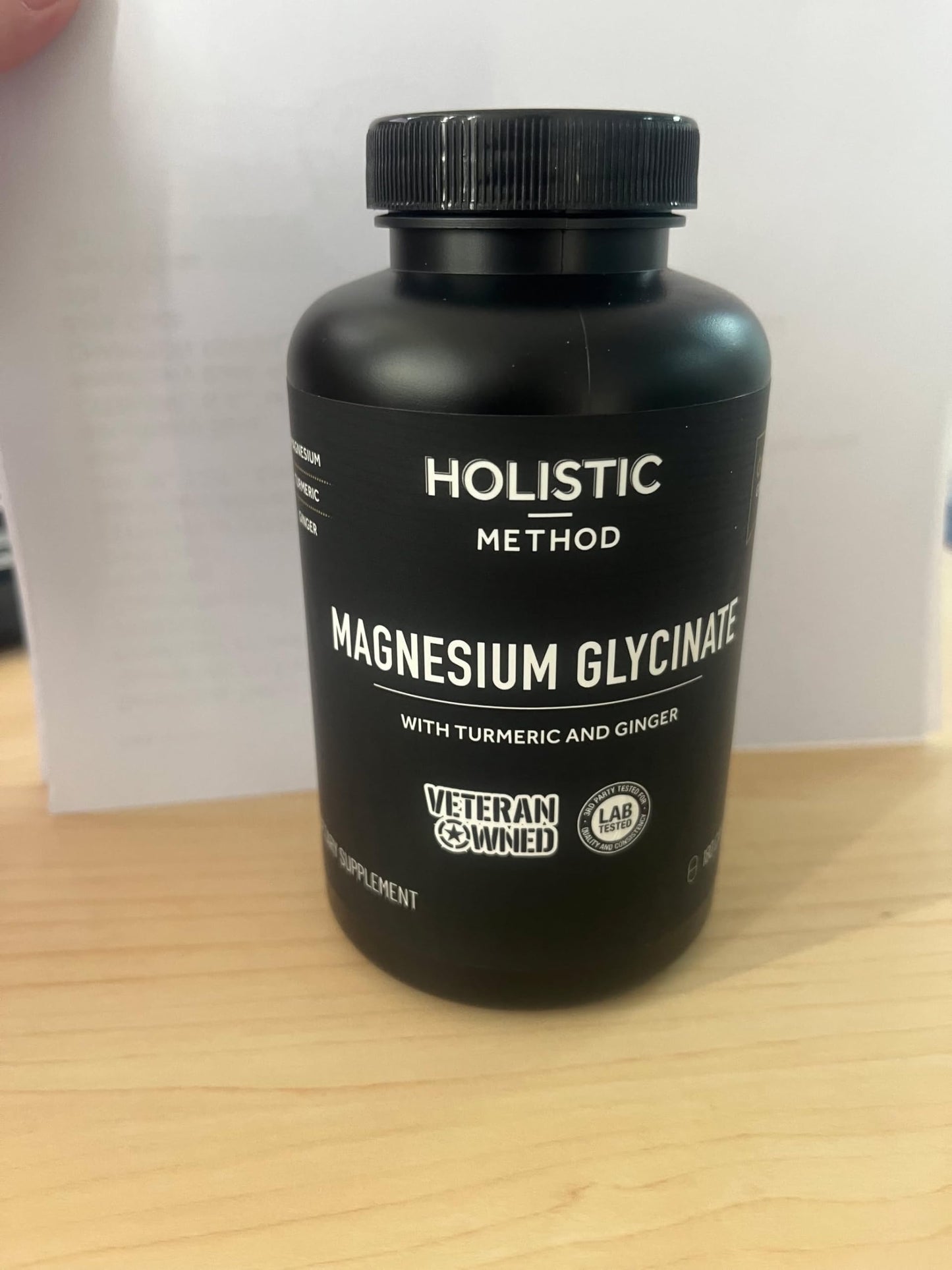 Holistic Method Magnesium Glycinate Capsules with Organic Turmeric and Ginger, 180 Capsules