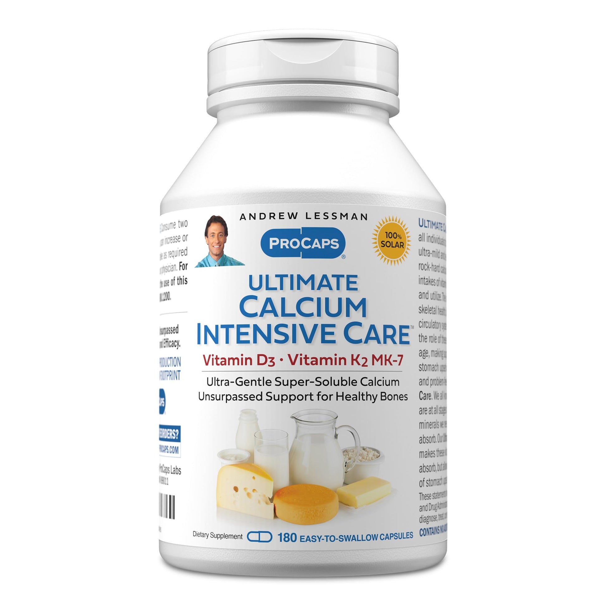 ANDREW LESSMAN Ultimate Calcium Intensive Care with Vitamin D3 and K2 MK7-120 mcg 180 Capsules