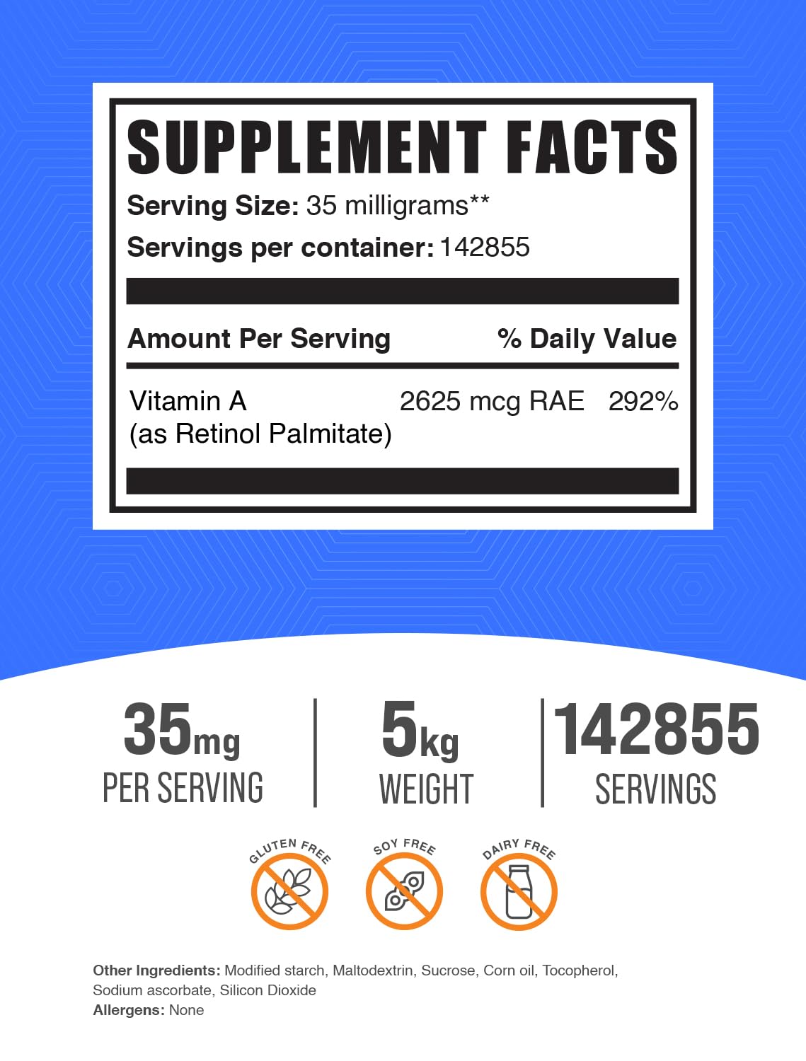 BulkSupplements Vitamin A Palmitate Powder 176.19 Ounce