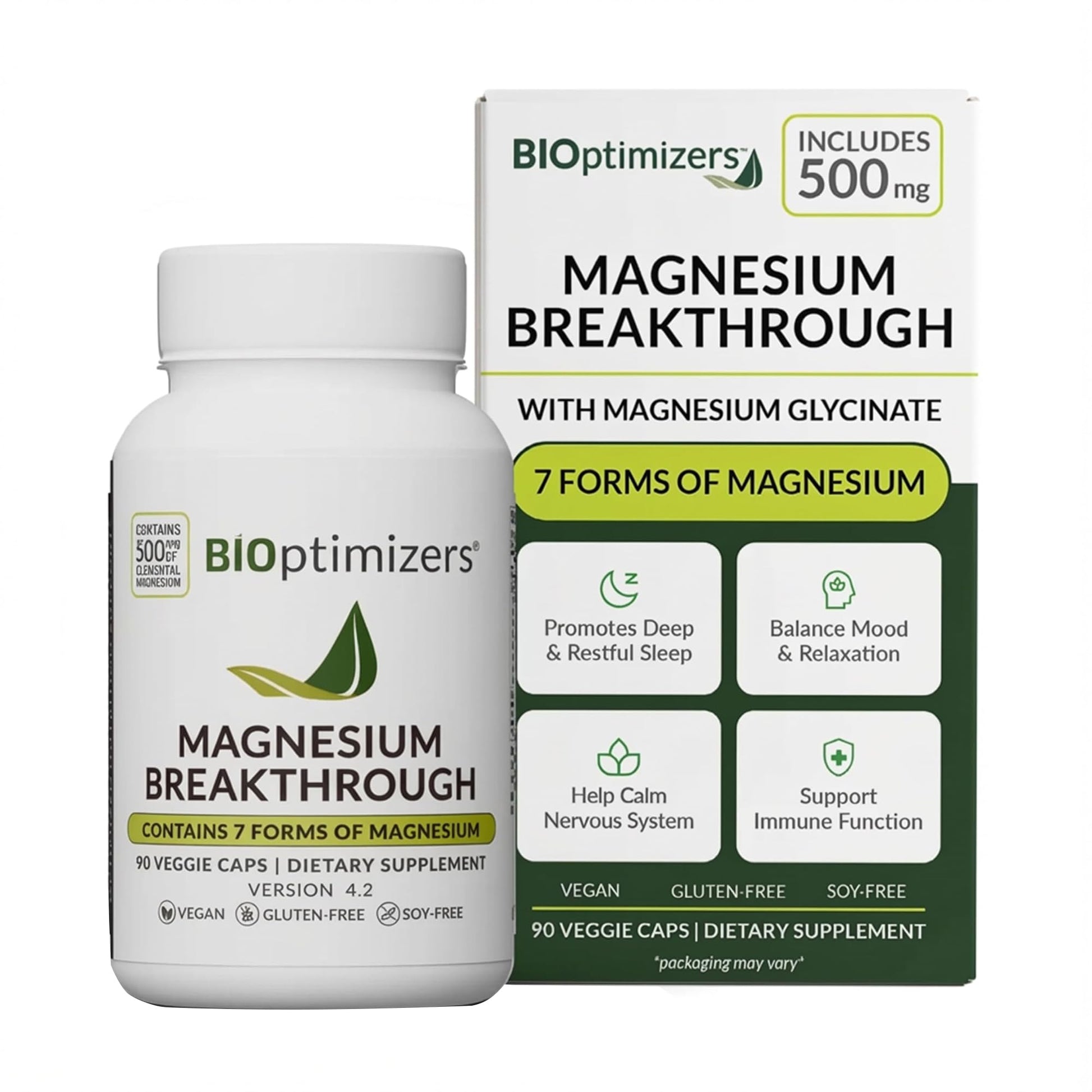 BIOptimizers Magnesium Breakthrough 500mg Capsule, 90 Count
