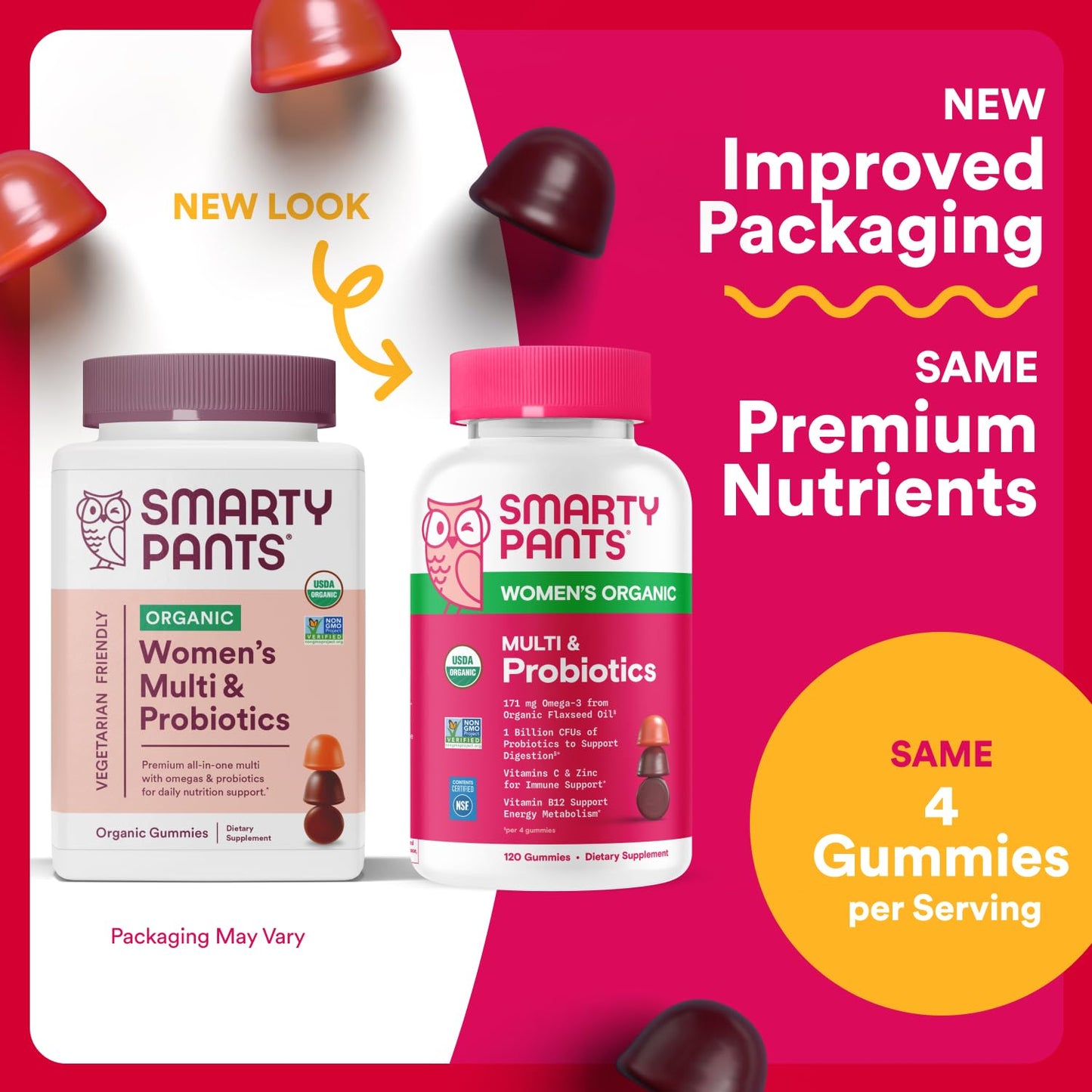 SmartyPants Organic Women's Multivitamin Gummies, 120 Count