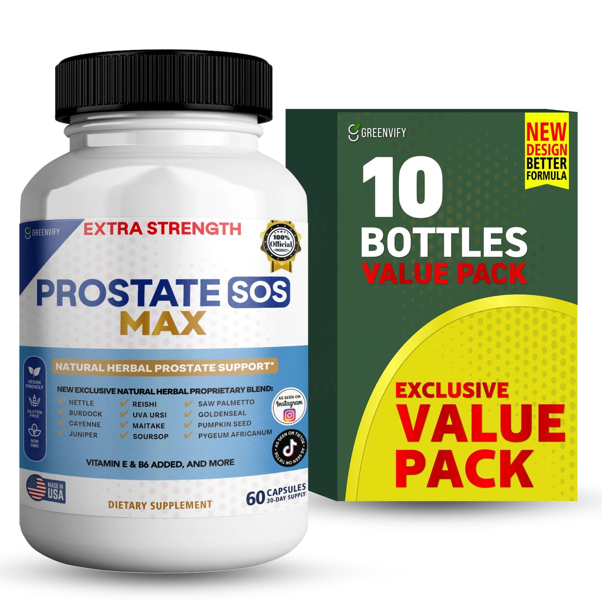 GREENVIFY Prostate SOS Max Supplement Capsule, 60 Count