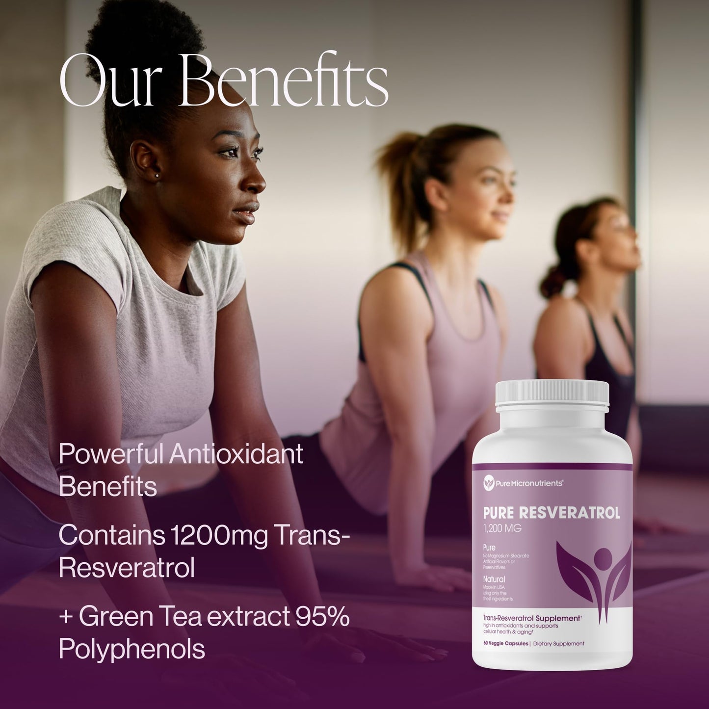 Pure Micronutrients Resveratrol 600mg Extra Strength Trans-Resveratrol Capsule, 60 Capsules