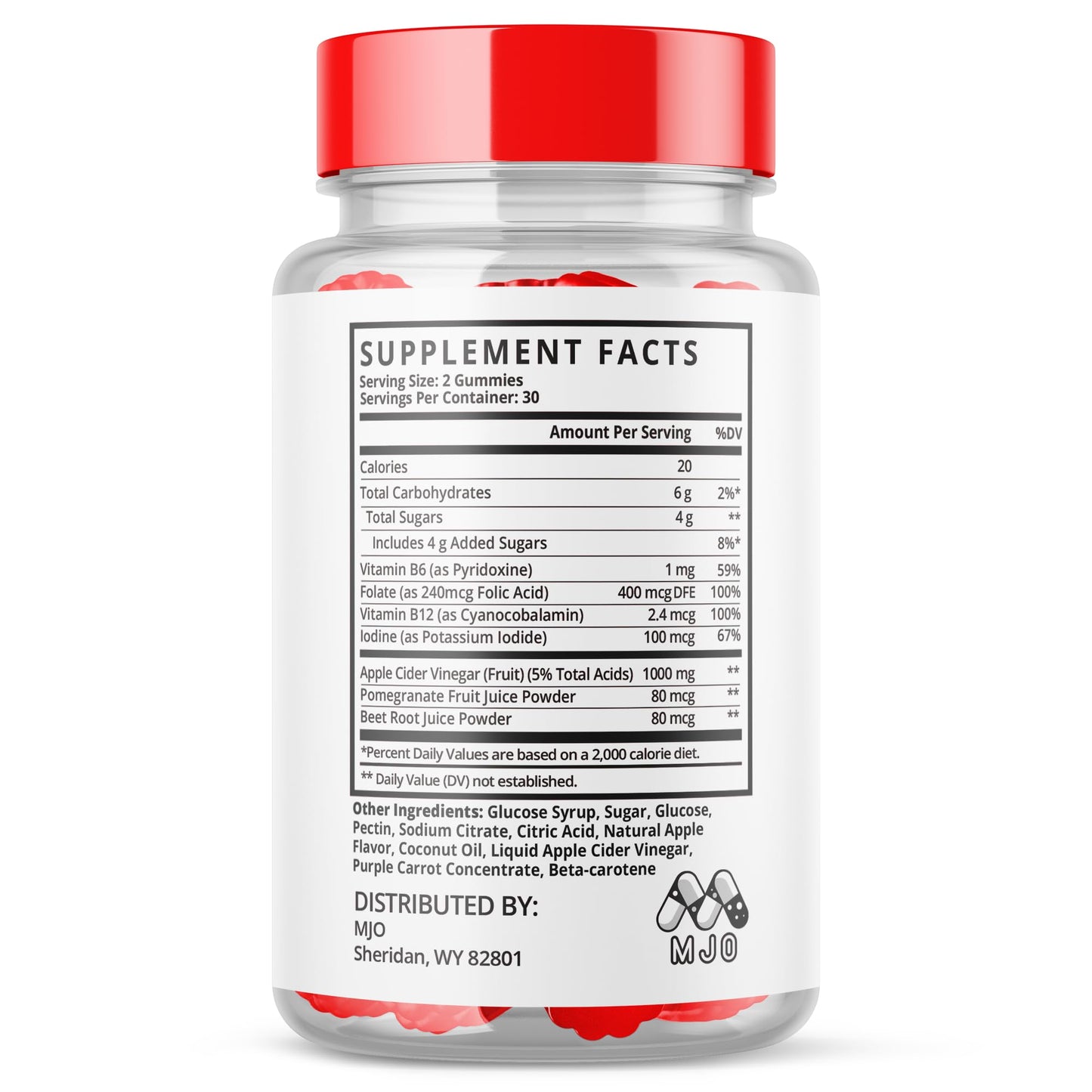 MJO Blast Keto ACV Gummies 1000mg Chewable Vitamin Supplement With Vitamin B12, 120 Gummies