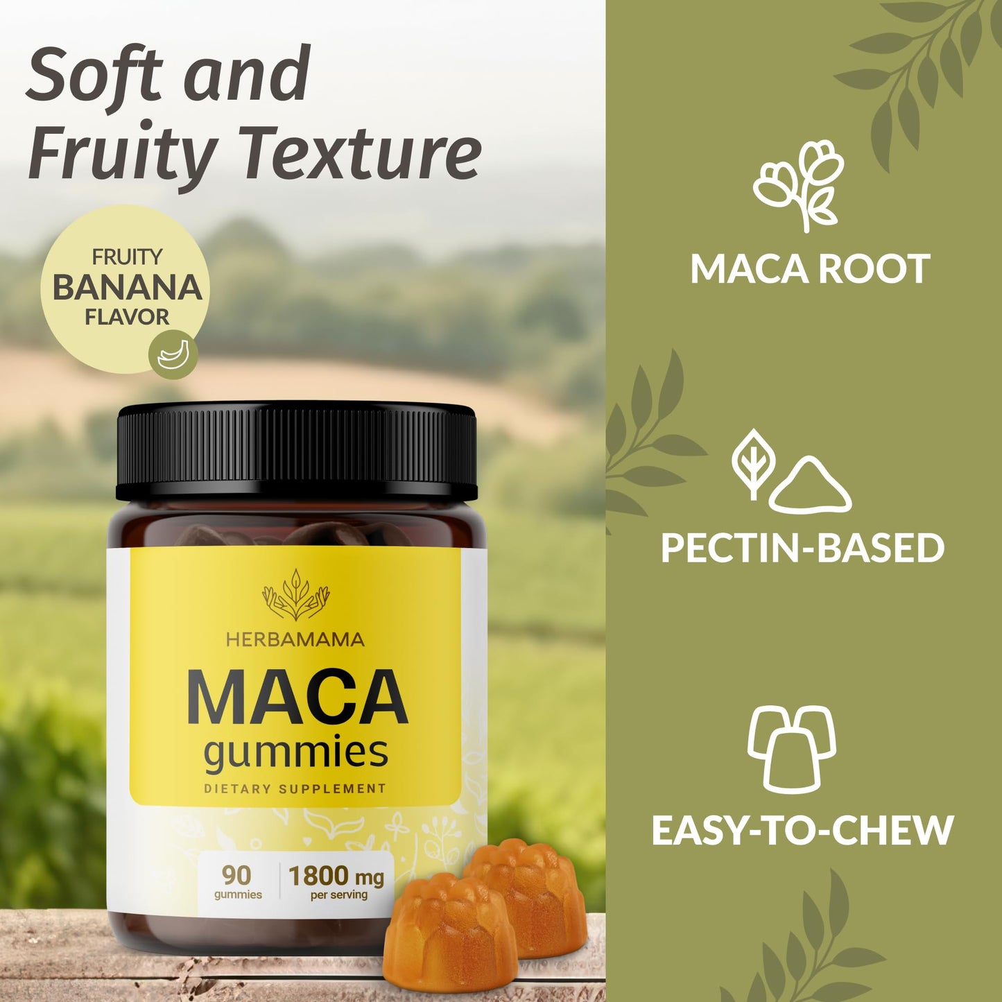 HERBAMAMA Maca Root Gummies 90 Count