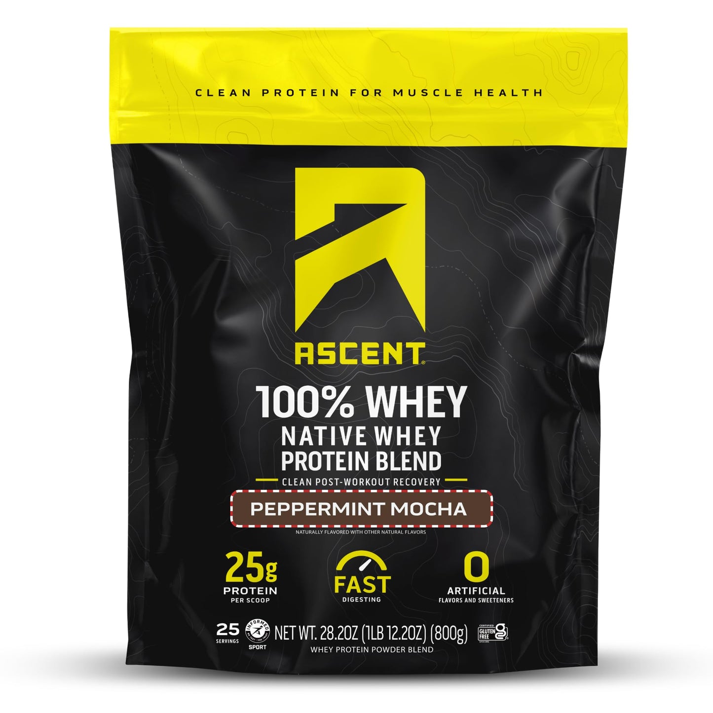 Ascent 100% Whey Protein Powder, 1.7 lb