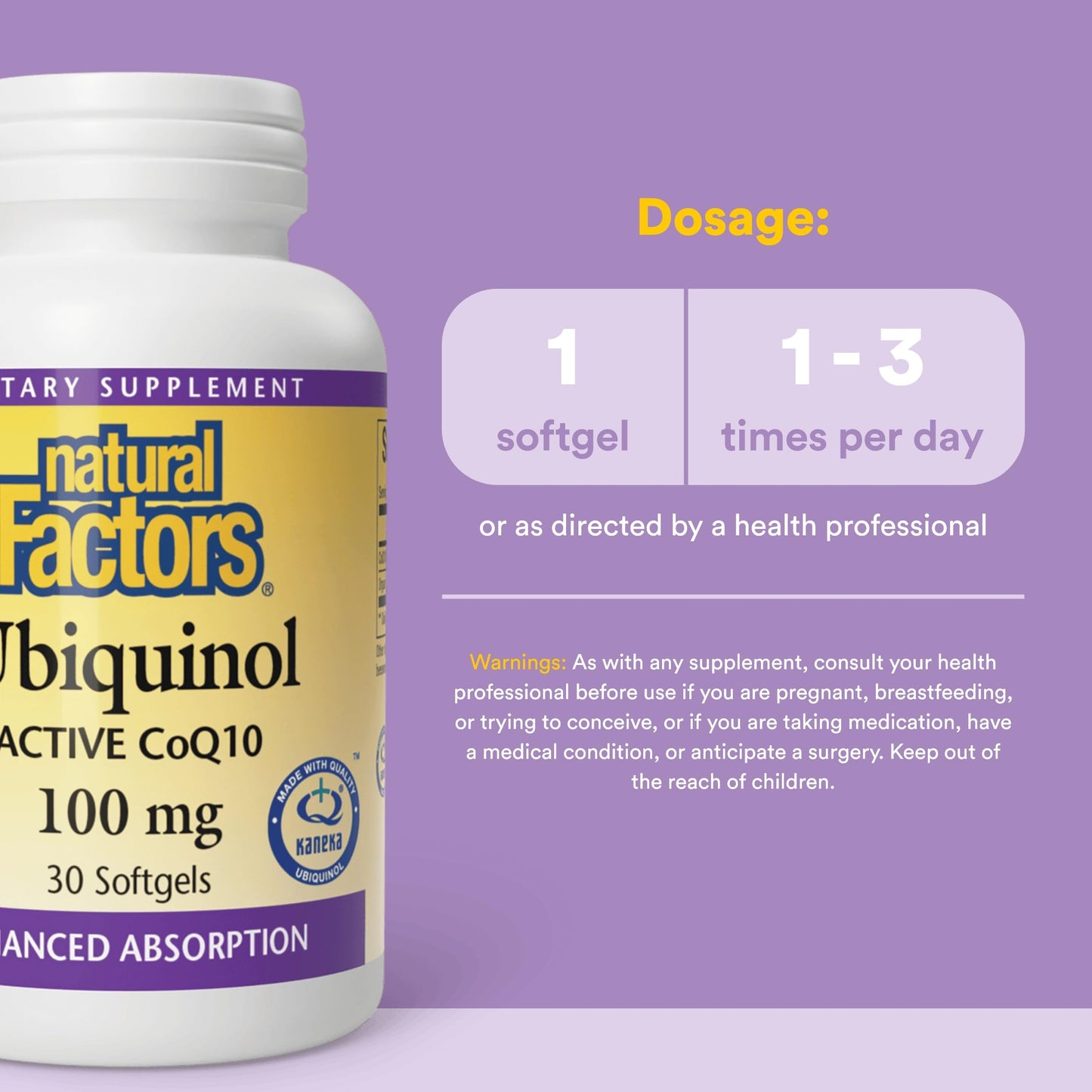 Natural Factors Ubiquinol 100 mg Softgels 30