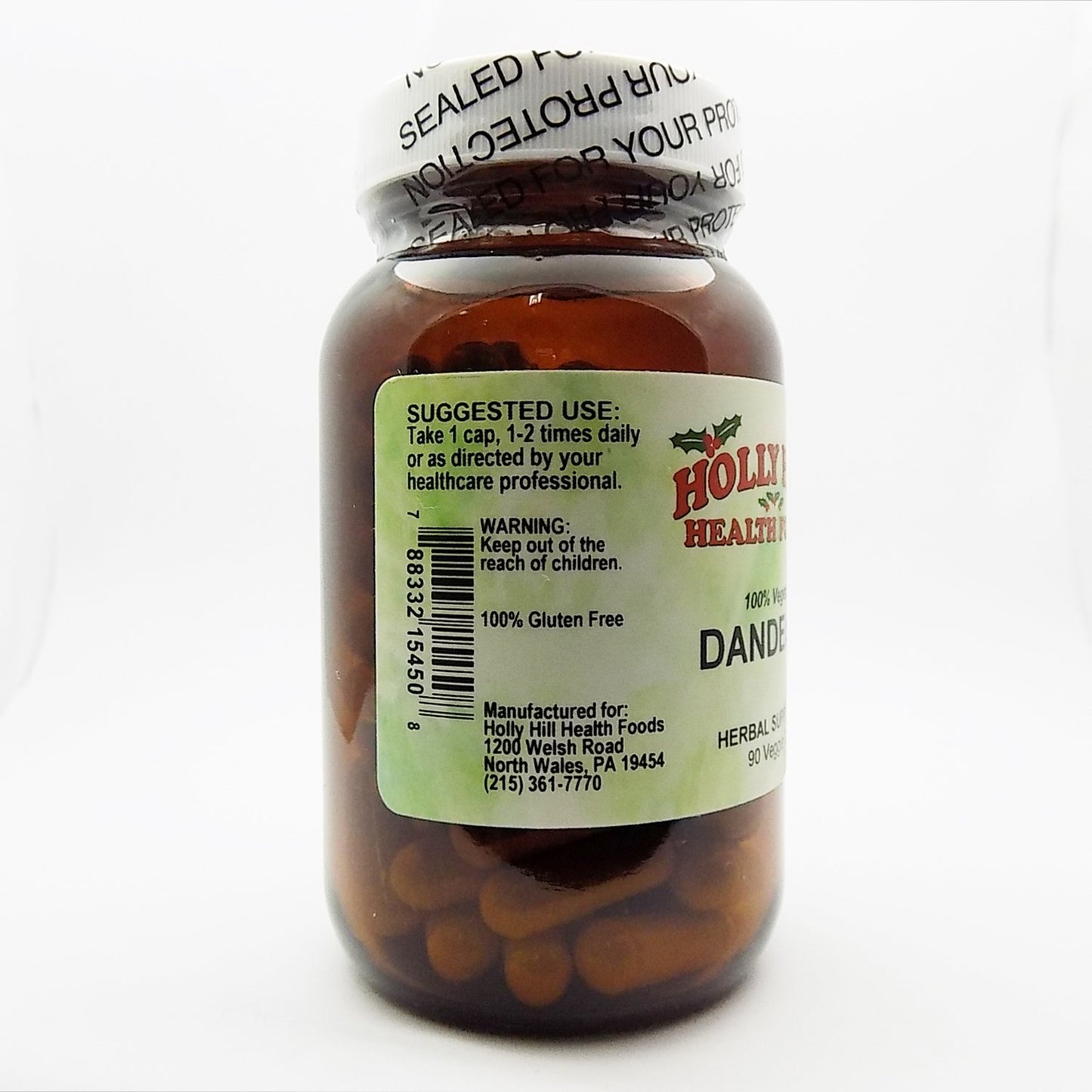 Holly Hill Health Foods Dandelion 100% Vegetarian Capsules, 90 Count