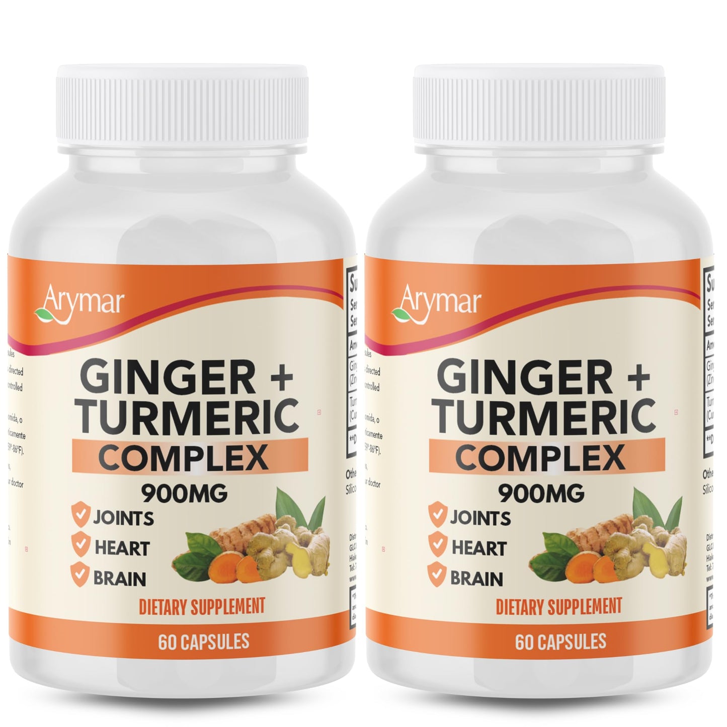 Arymar Ginger Turmeric Supplement Capsules 120 Capsules