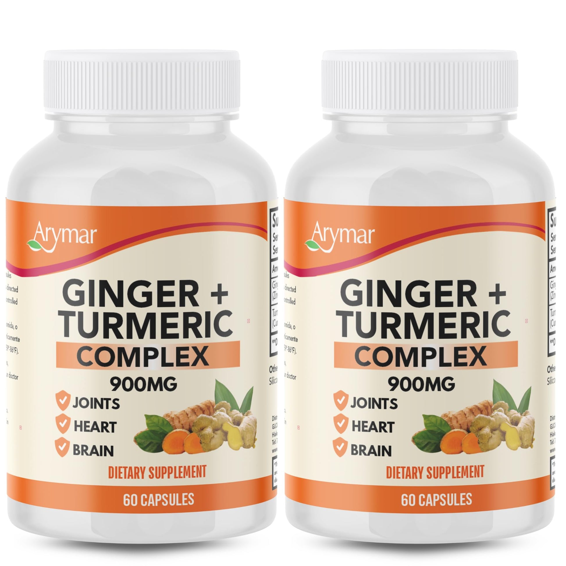 Arymar Ginger Turmeric Supplement Capsules 120 Capsules