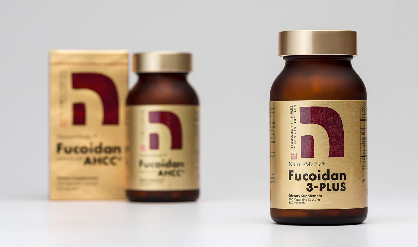 NatureMedic Fucoidan 3-Plus Brown Seaweed Immunity Supplement with Three Types of High Purity Fucoidan Organic Mekabu Fucus Mozuku Made in Japan Vegetable Capsule 3520 Capsules