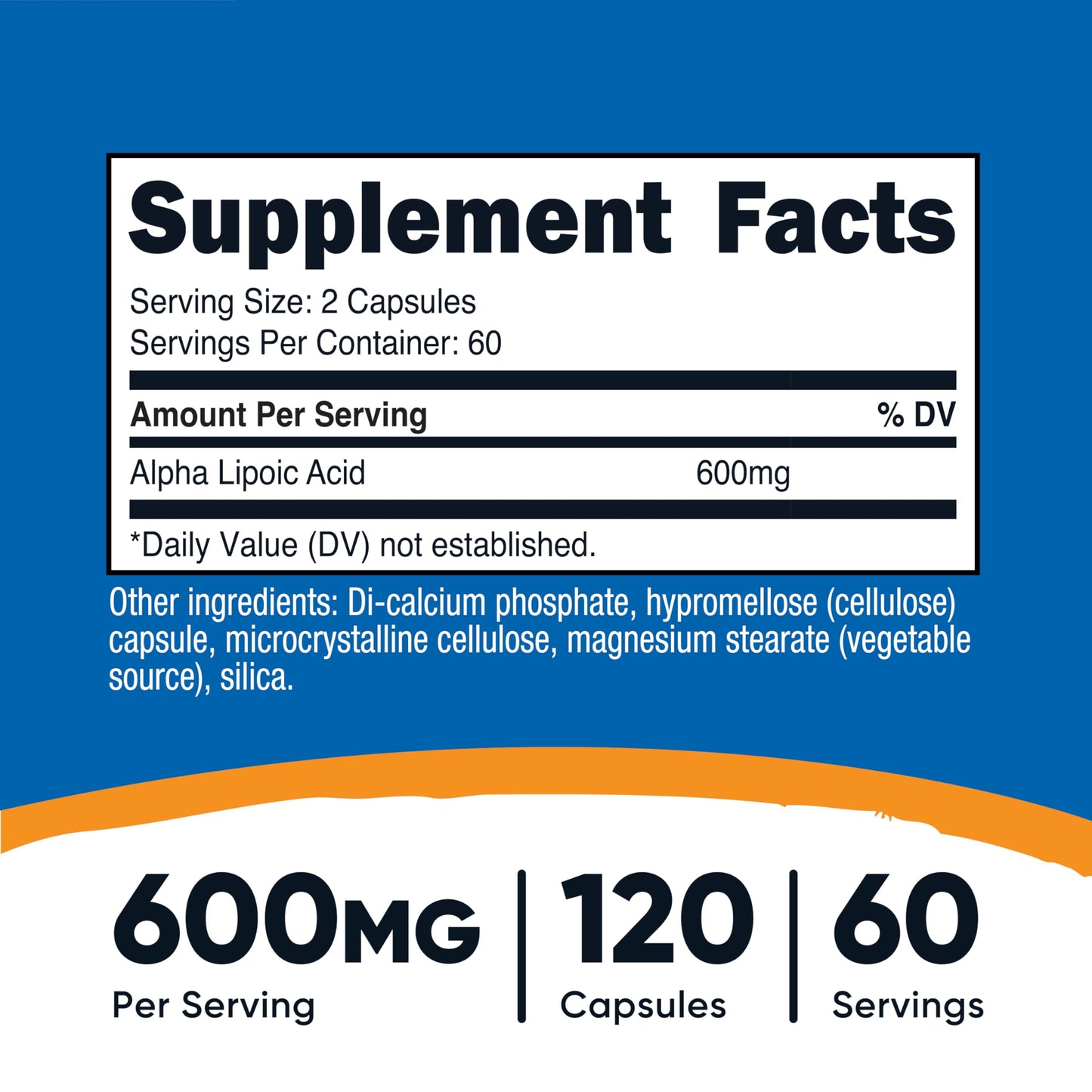 Nutricost Alpha Lipoic Acid (600mg) 120 Capsules