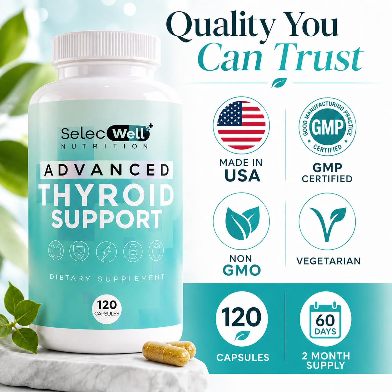 SelecWell Advanced Thyroid Support Capsule 120 Count