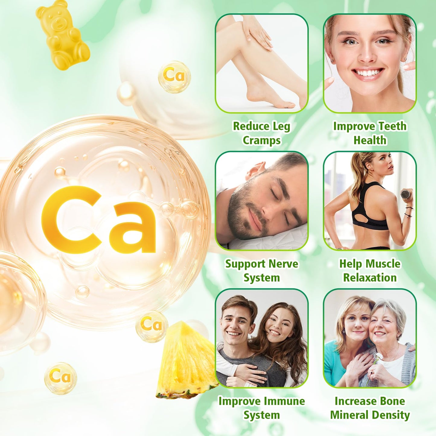 VCCHUYH Calcium Citrate Gummies 1200 mg Gummy 120 Count