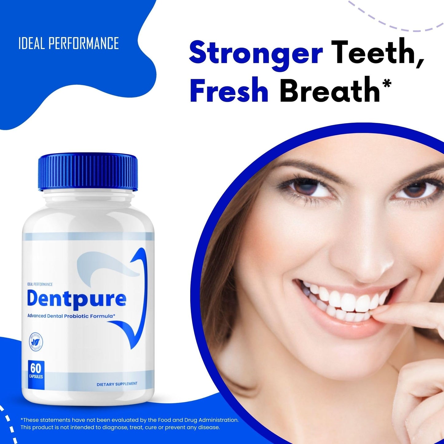 IDEAL PERFORMANCE Dentpure Oral Probiotics for Teeth and Gums Capsules, 60 Capsules