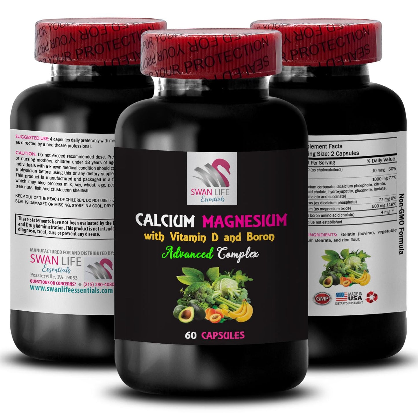 Swan Life Essentials Calcium Magnesium Supplement 60 Capsules