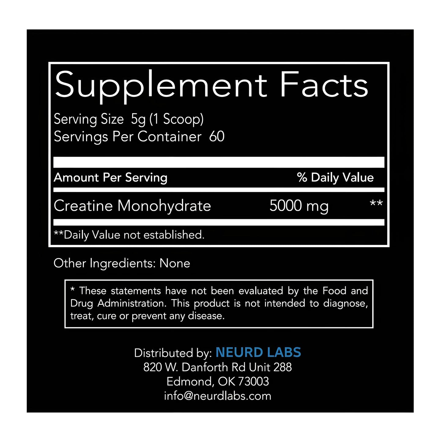 Neurd Labs CreaTech Micronized Creatine Monohydrate Powder, 10.58 Ounce