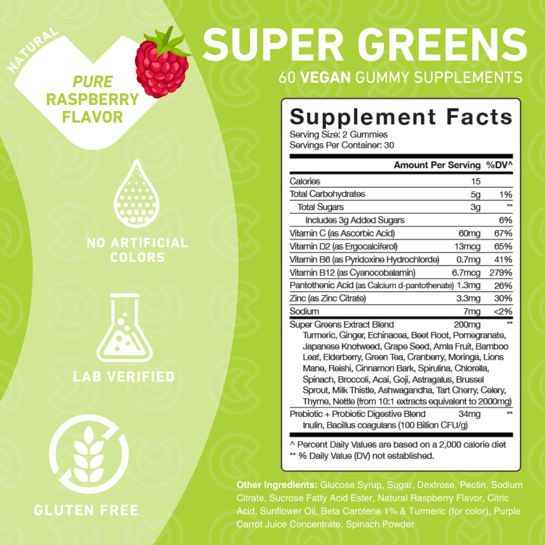 PUREFINITY Tart Cherry and Super Greens Gummies Bundle, 2 Pack