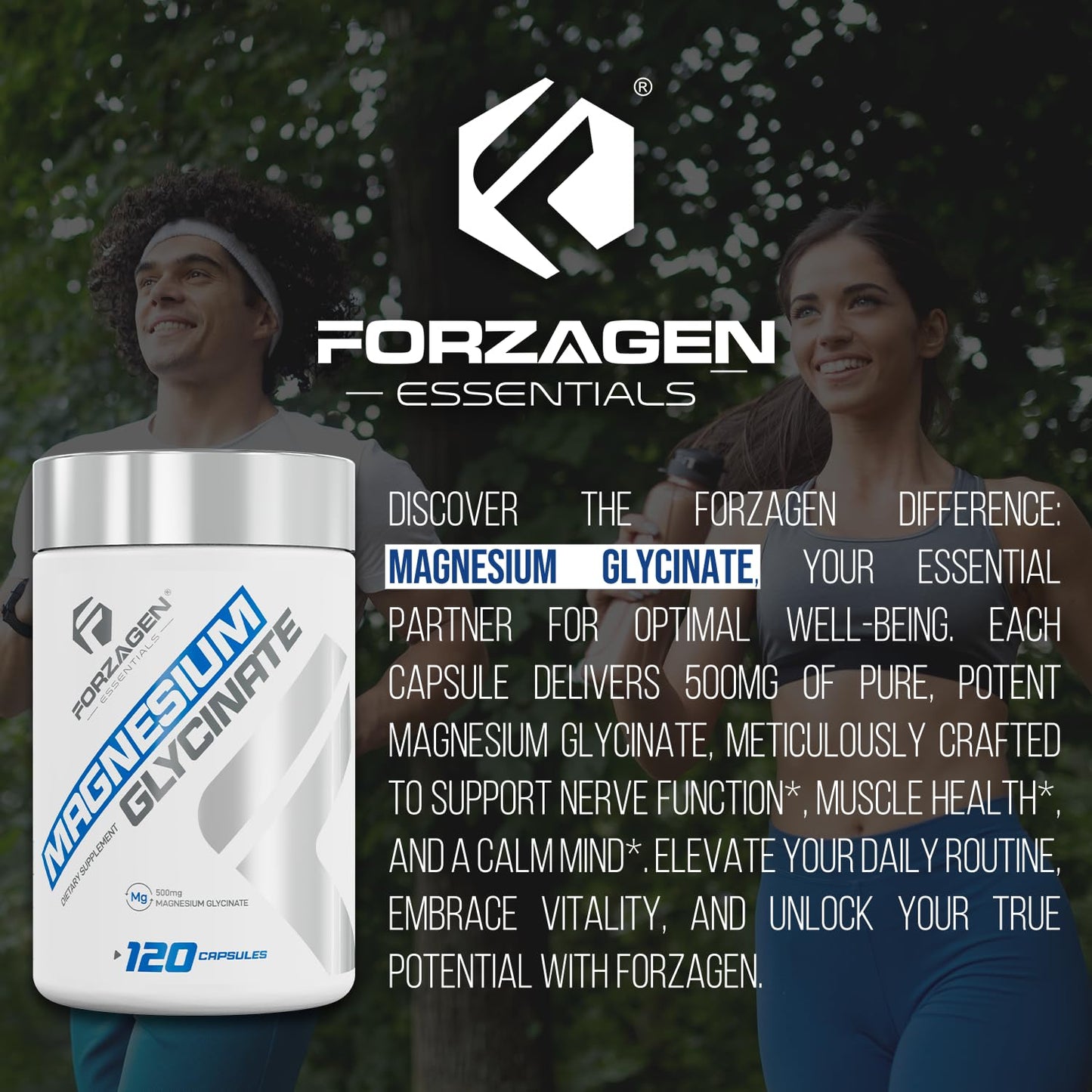 Forzagen Magnesium Glycinate Capsule, 500mg, 120 Capsules