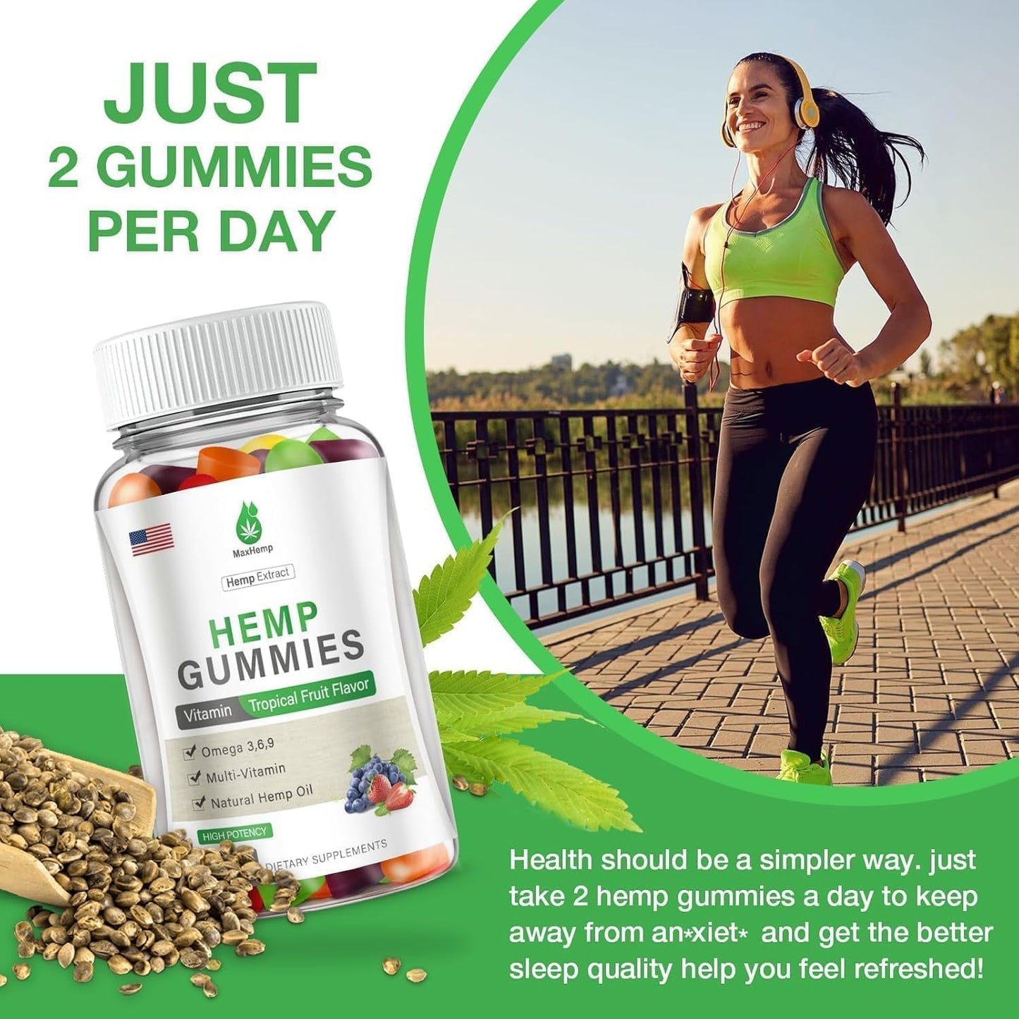 MaxHemp Hemp Gummies for Pain, Sleep, Anxiety, 240 Count