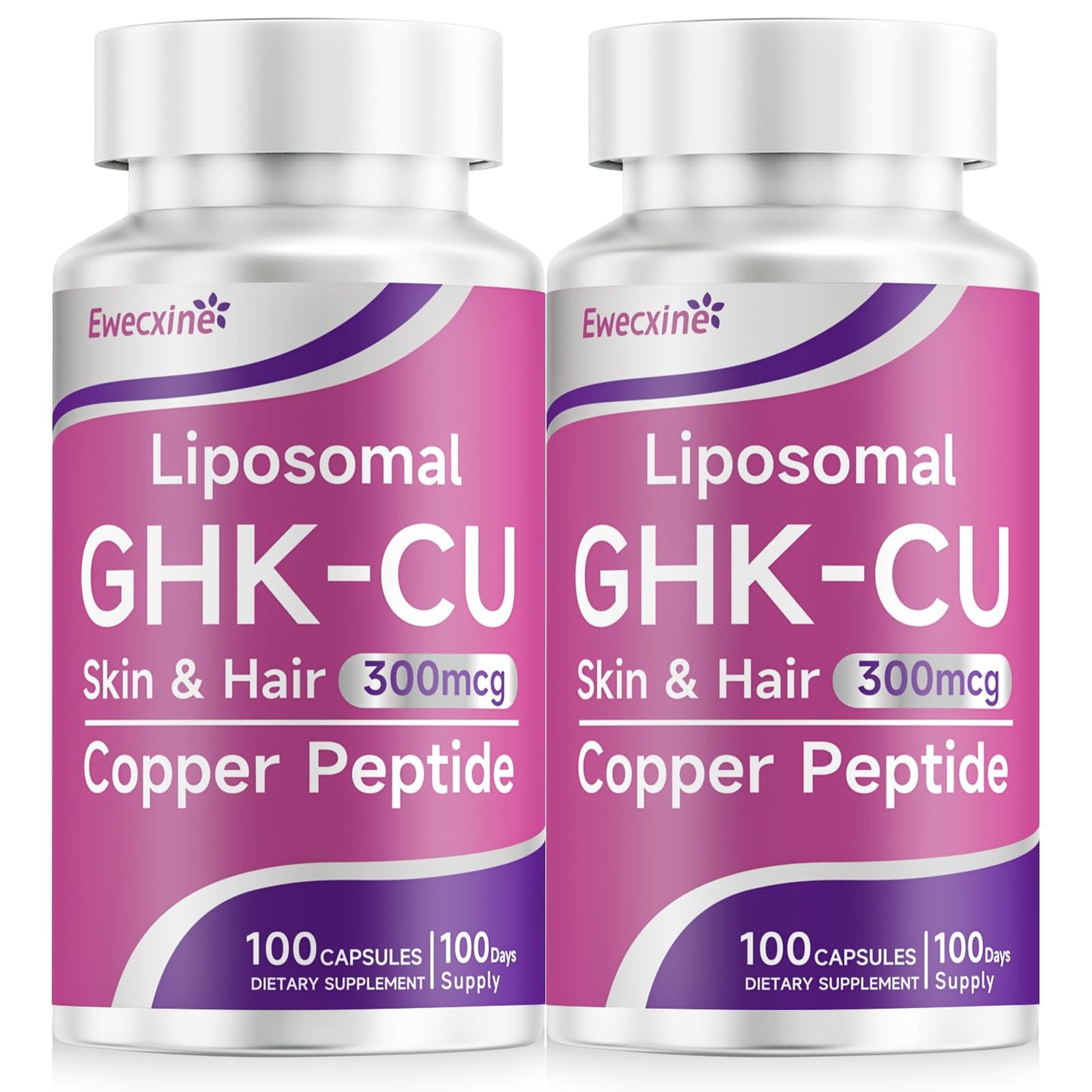 Ewecxine GHK-Cu Copper Peptide Supplement, Liposomal Formula Capsule, 200 Capsules