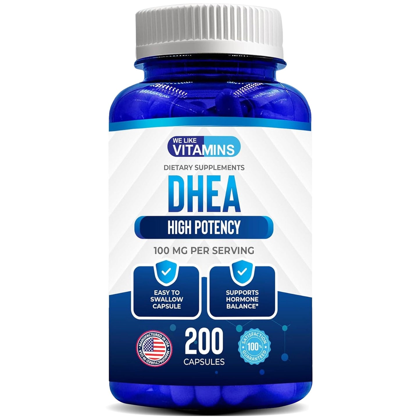 We Like Vitamins DHEA 100mg Capsules, 200 Count