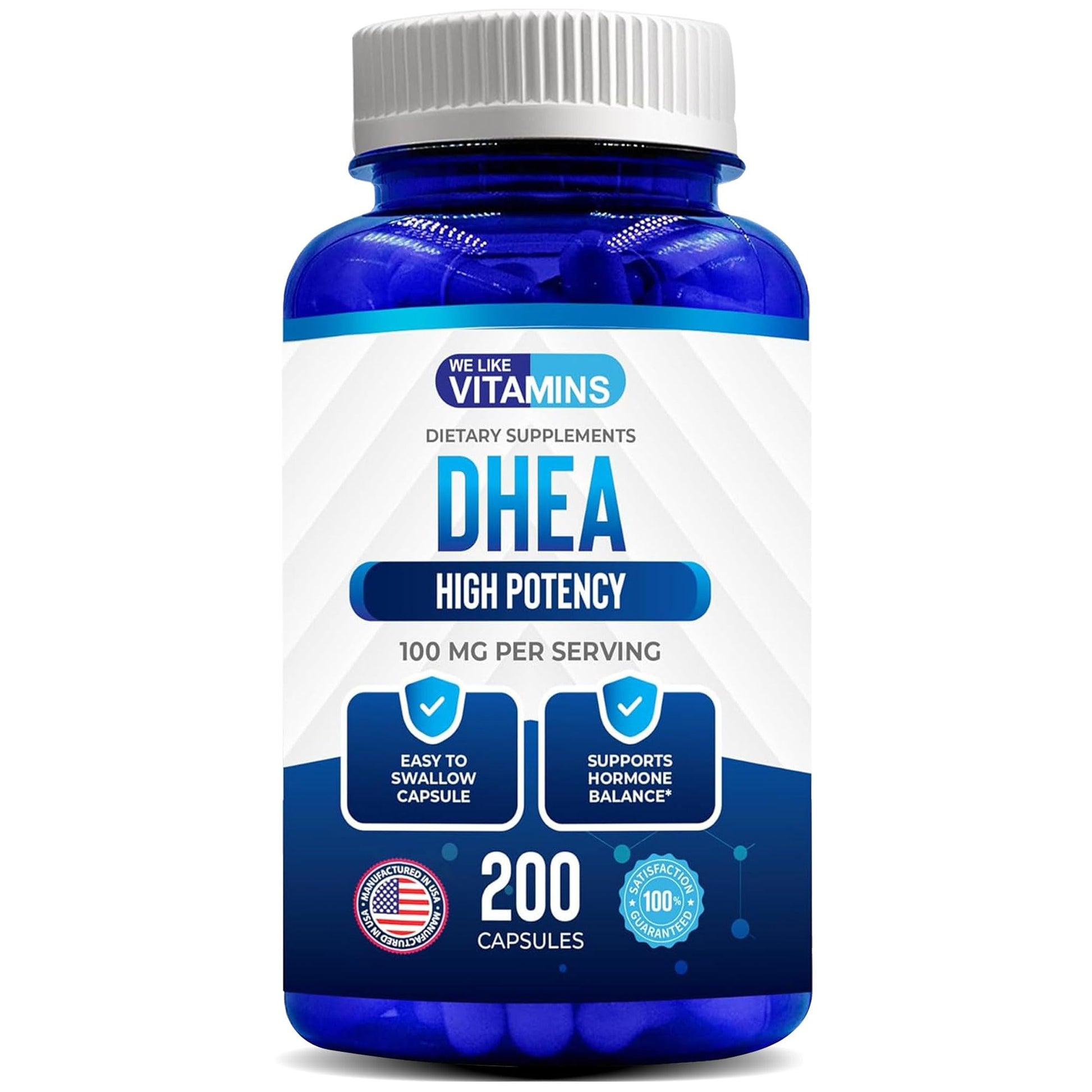 We Like Vitamins DHEA 100mg Capsules, 200 Count