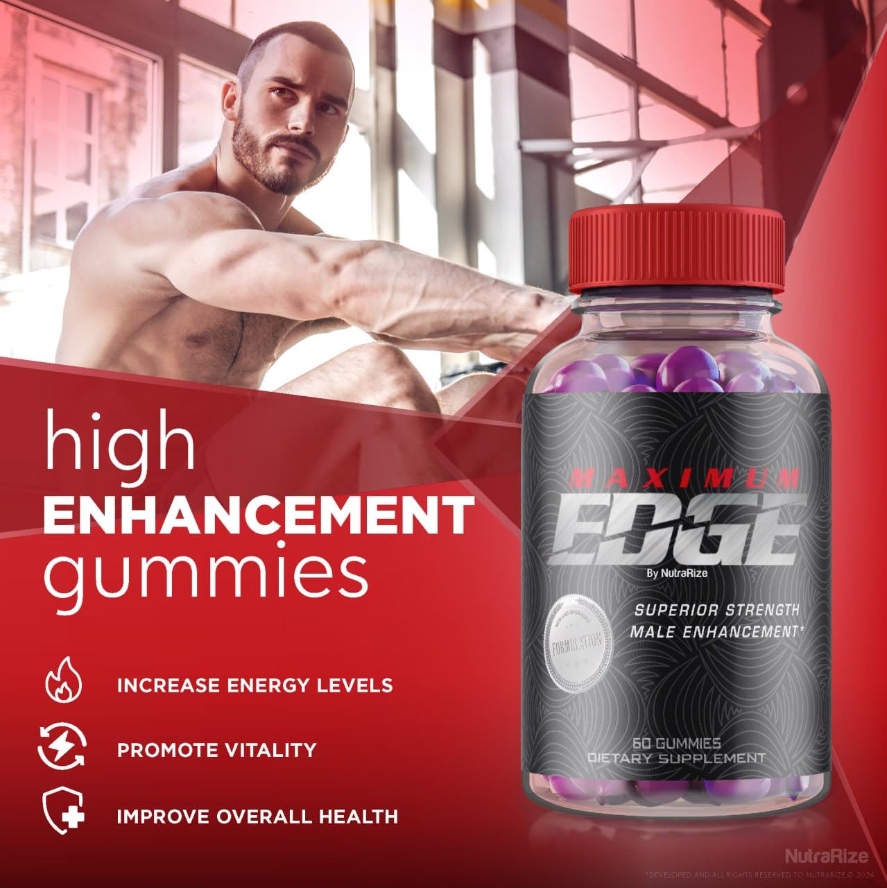 NutraRize Maximum Edge Male Gummies 60 Gummies