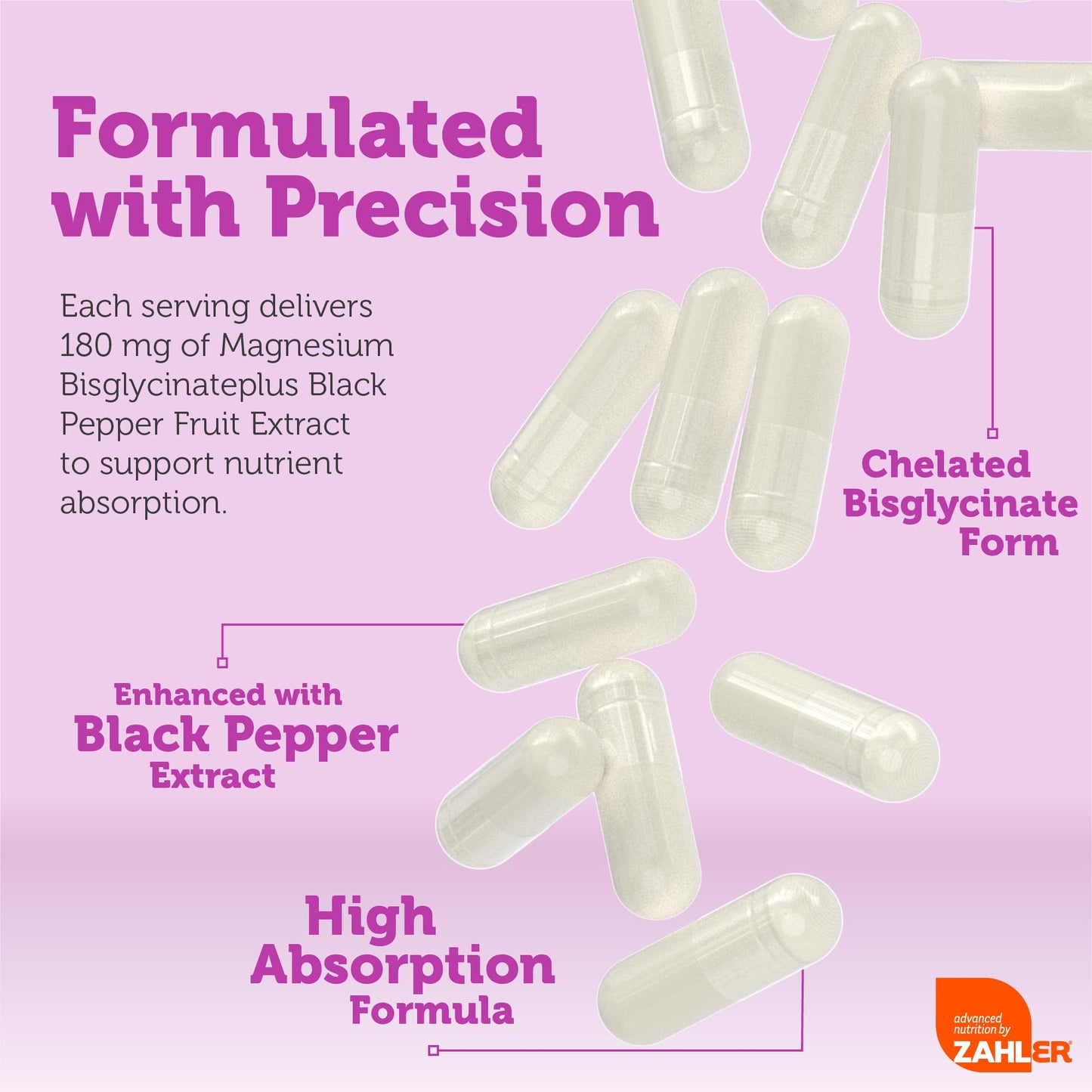 Zahler Magnesium Glycinate with Chelamax & Black Pepper Fruit Extract, 60 Capsules
